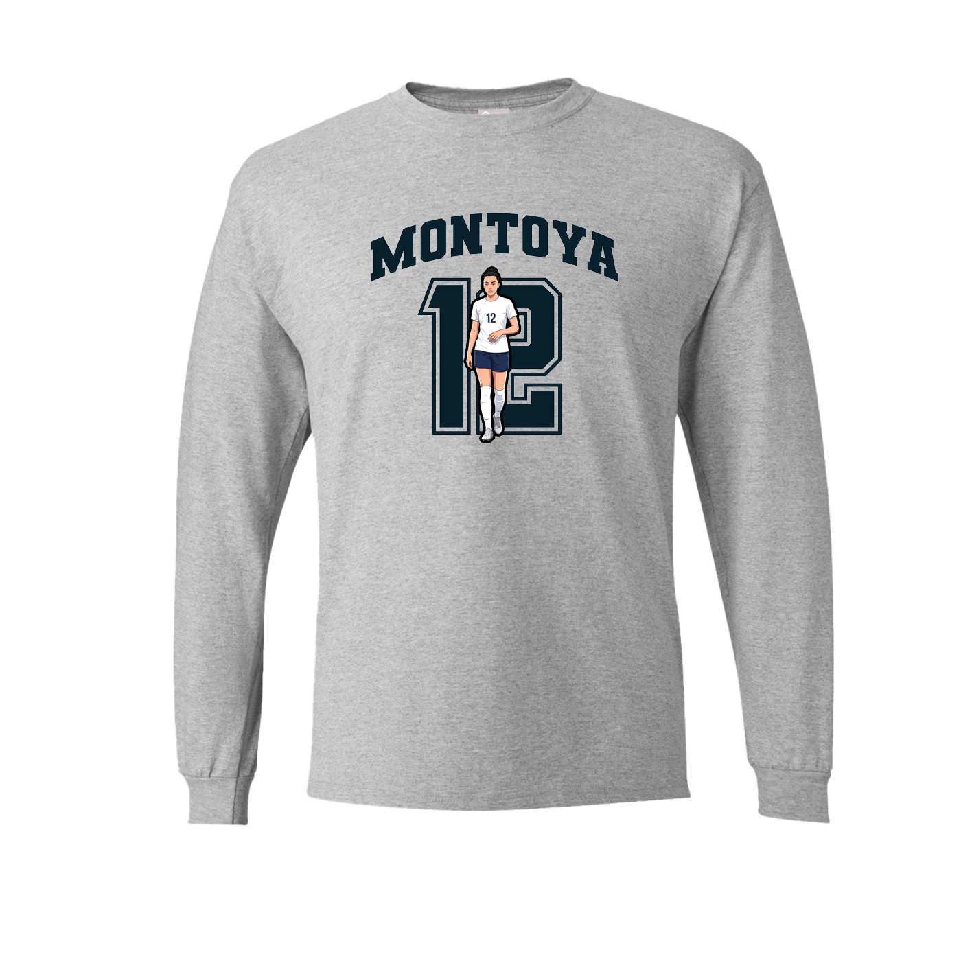 Long Sleeve Tee — Number in Grey