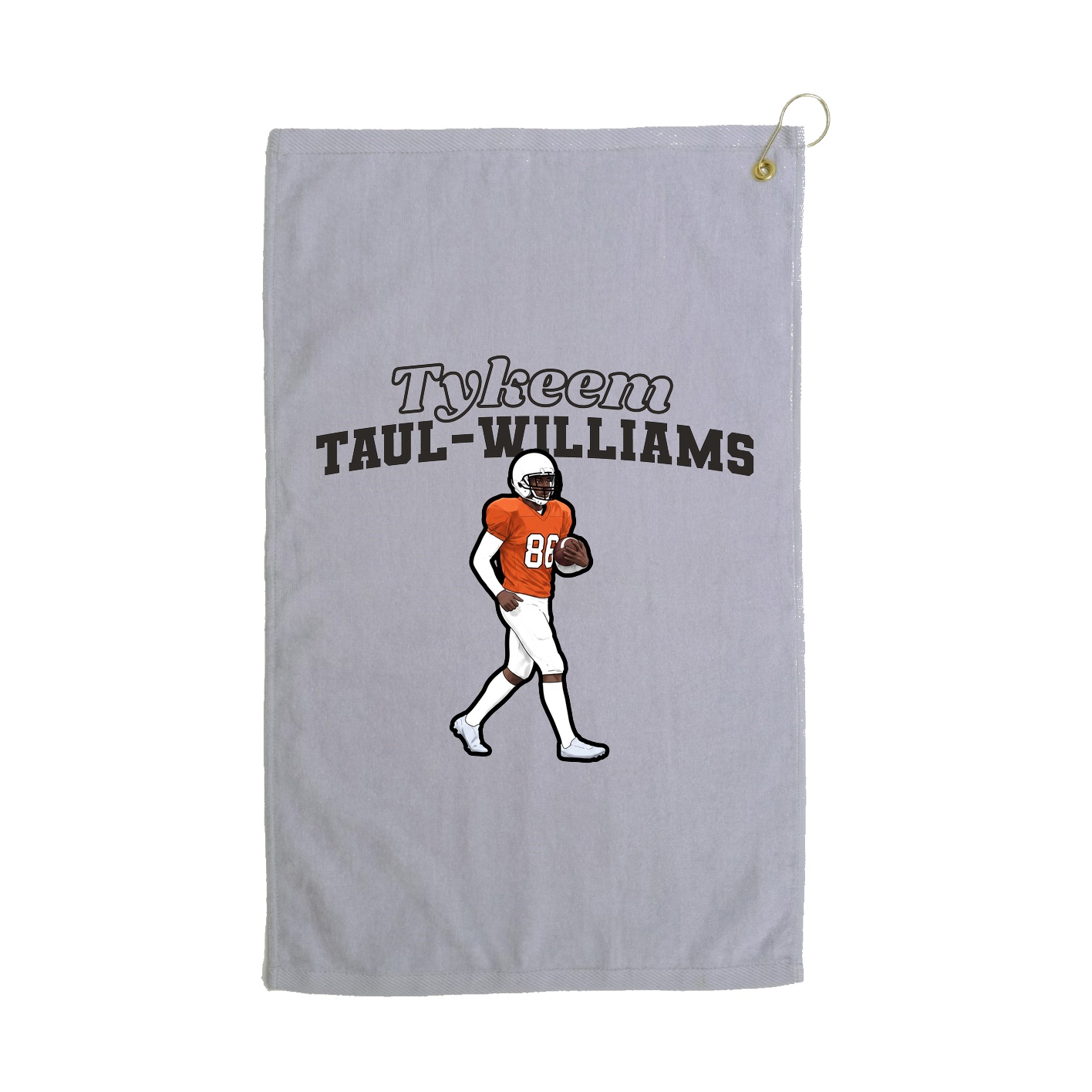 Golf Towel — Name Arch in Grey