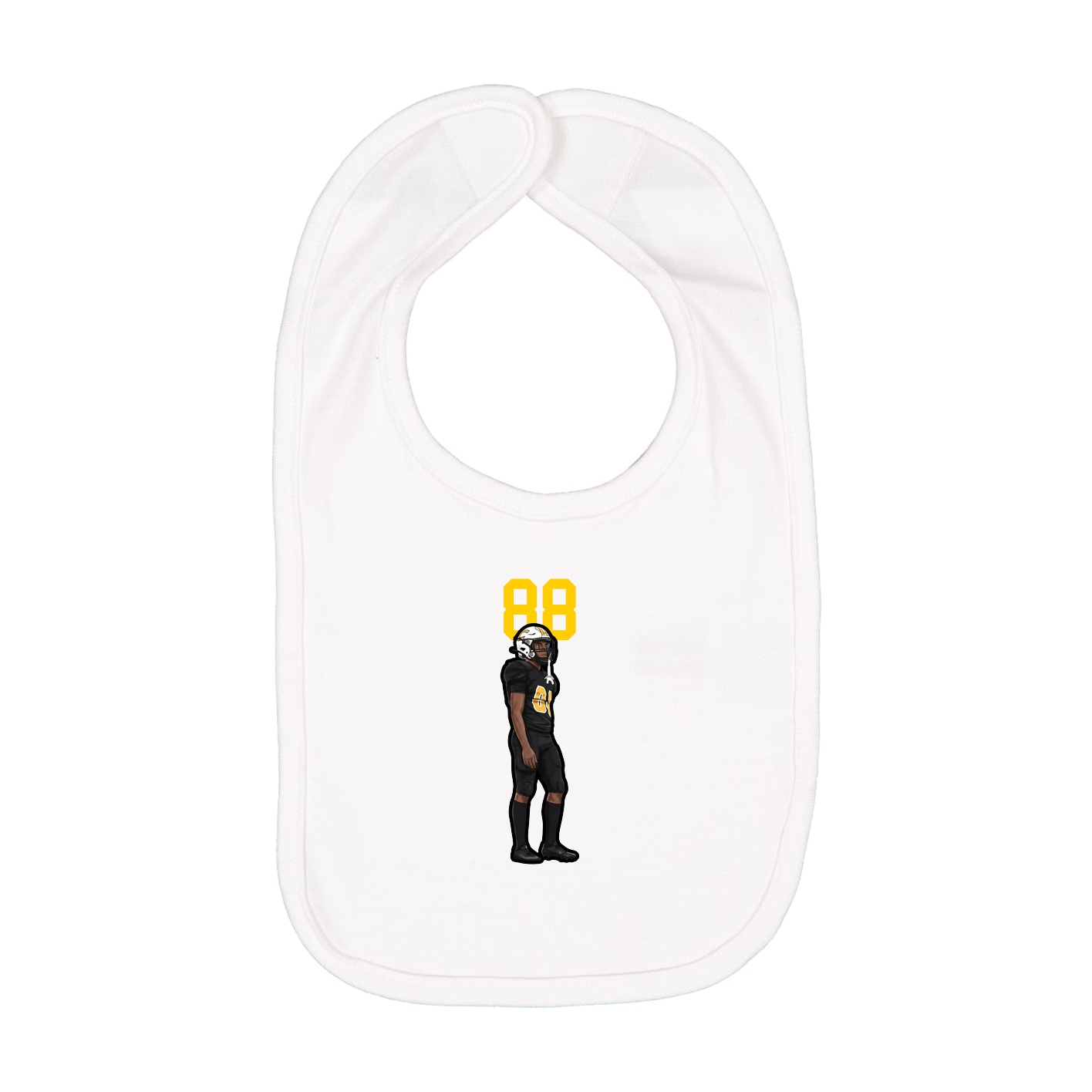 Infant Bib — Number Top in White