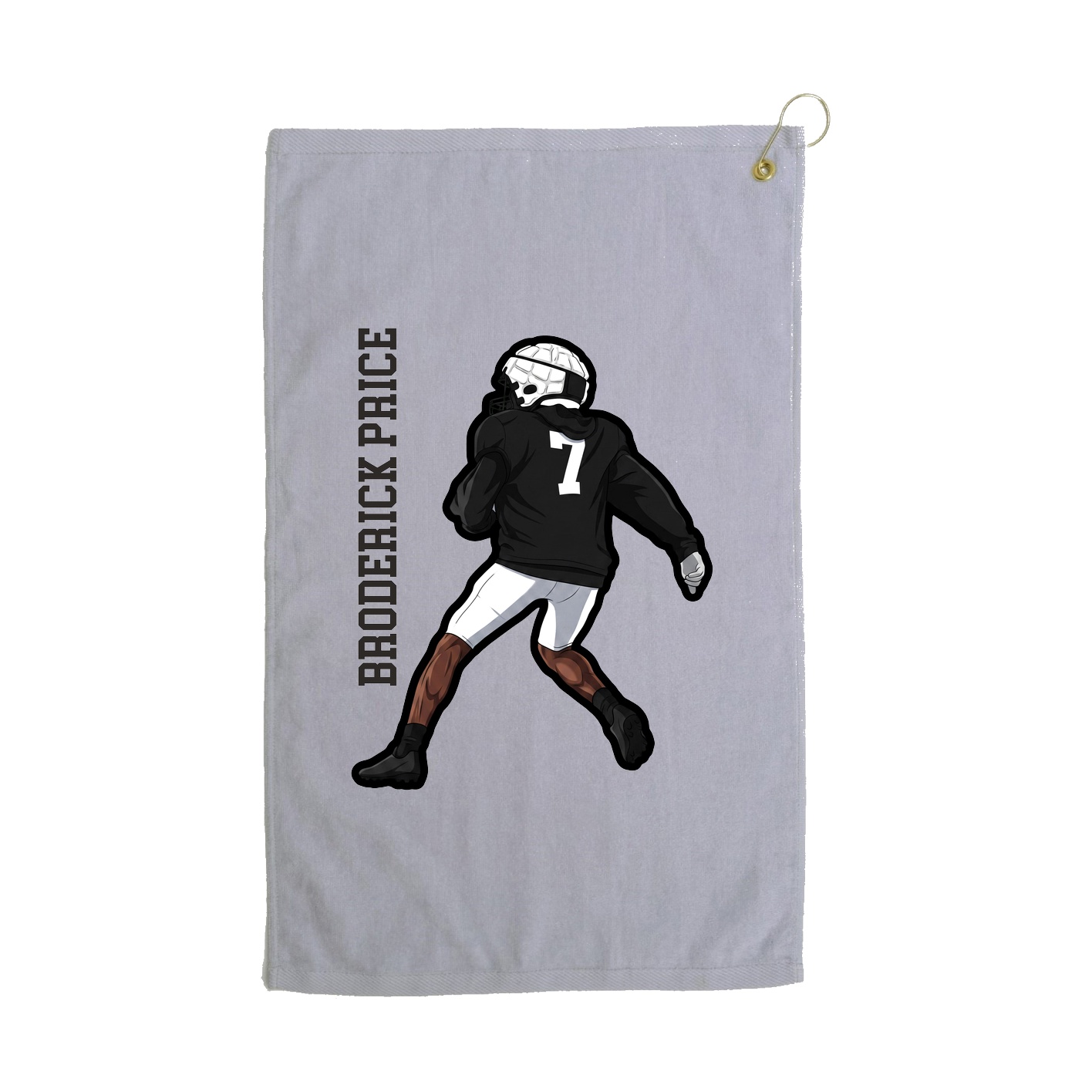 Golf Towel — Name Vertical in Grey