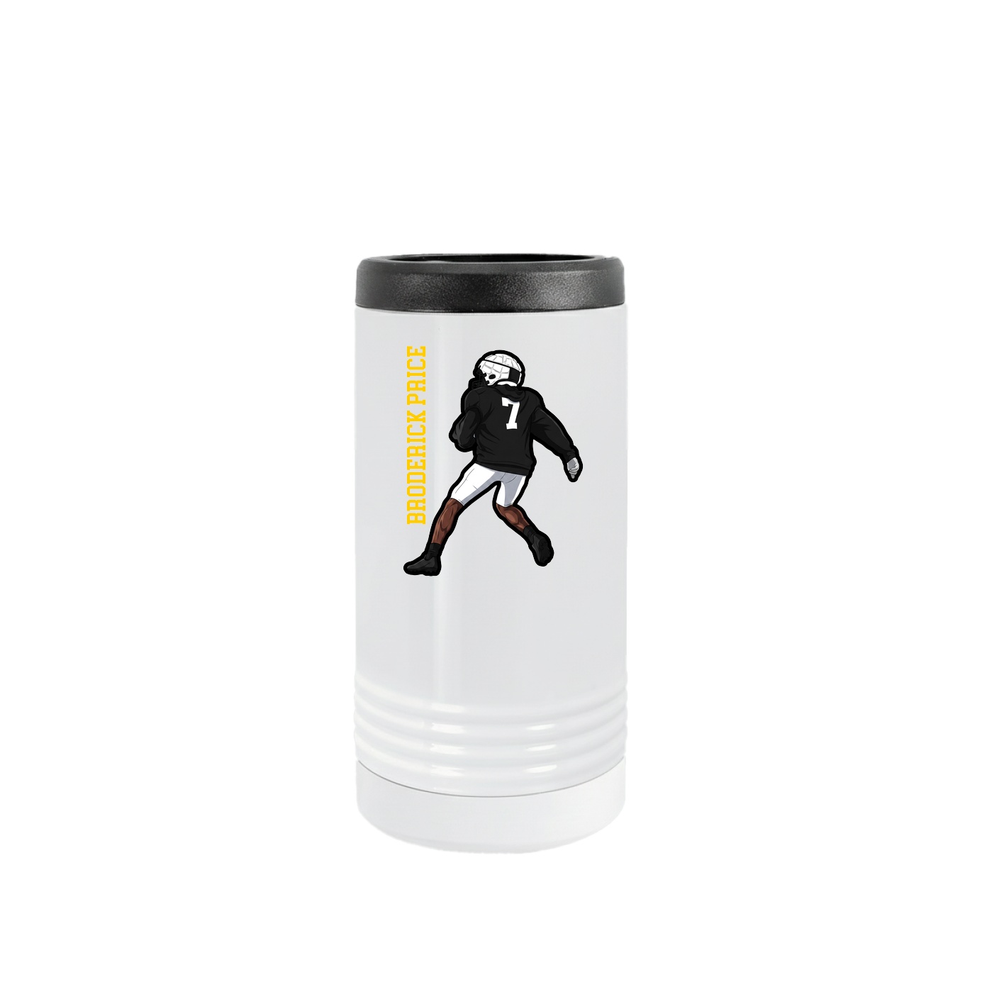 Slim Beverage Holder — Name Vertical in White