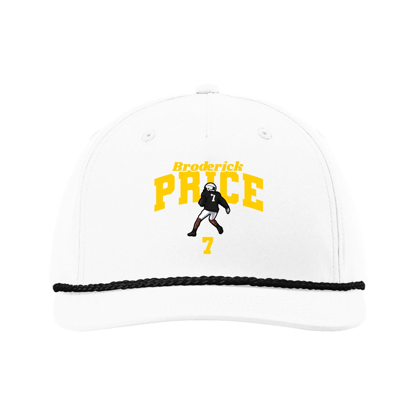 Five-Panel Classic Rope Cap — Signature Arch in White