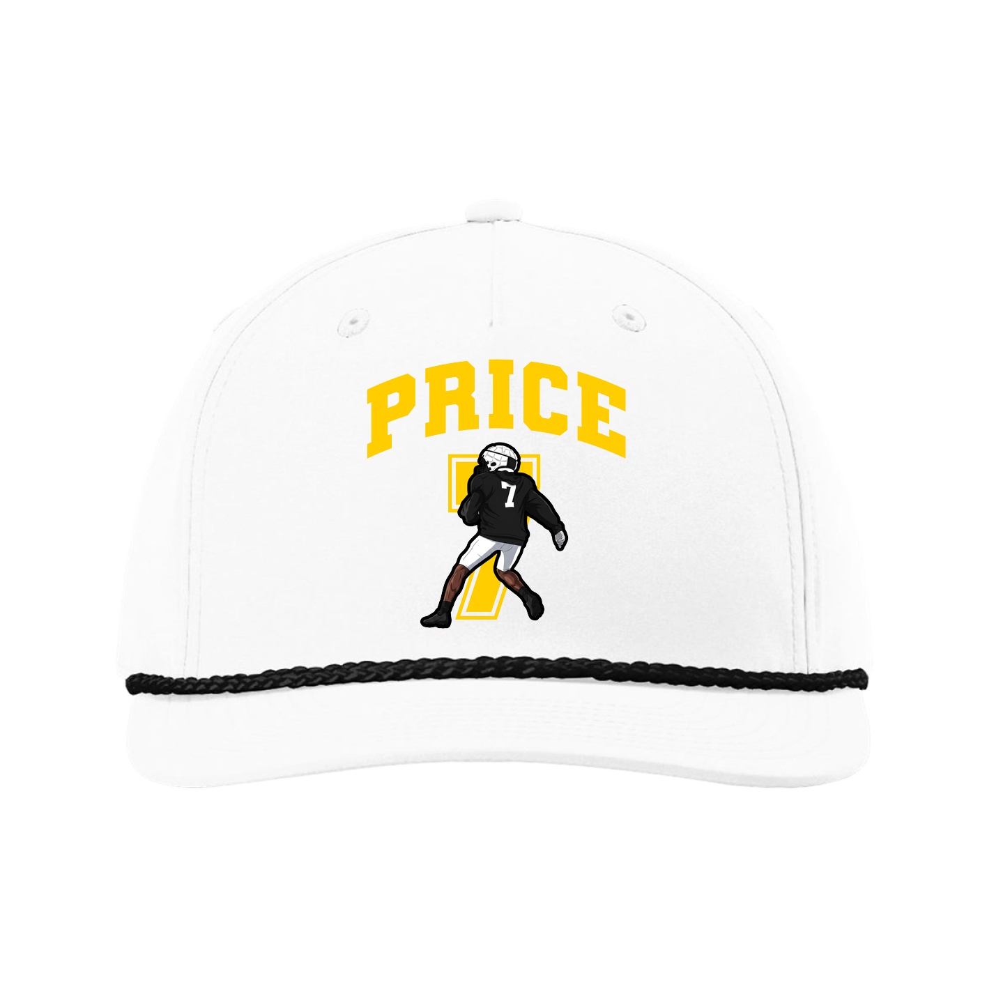 Five-Panel Classic Rope Cap — Number in White