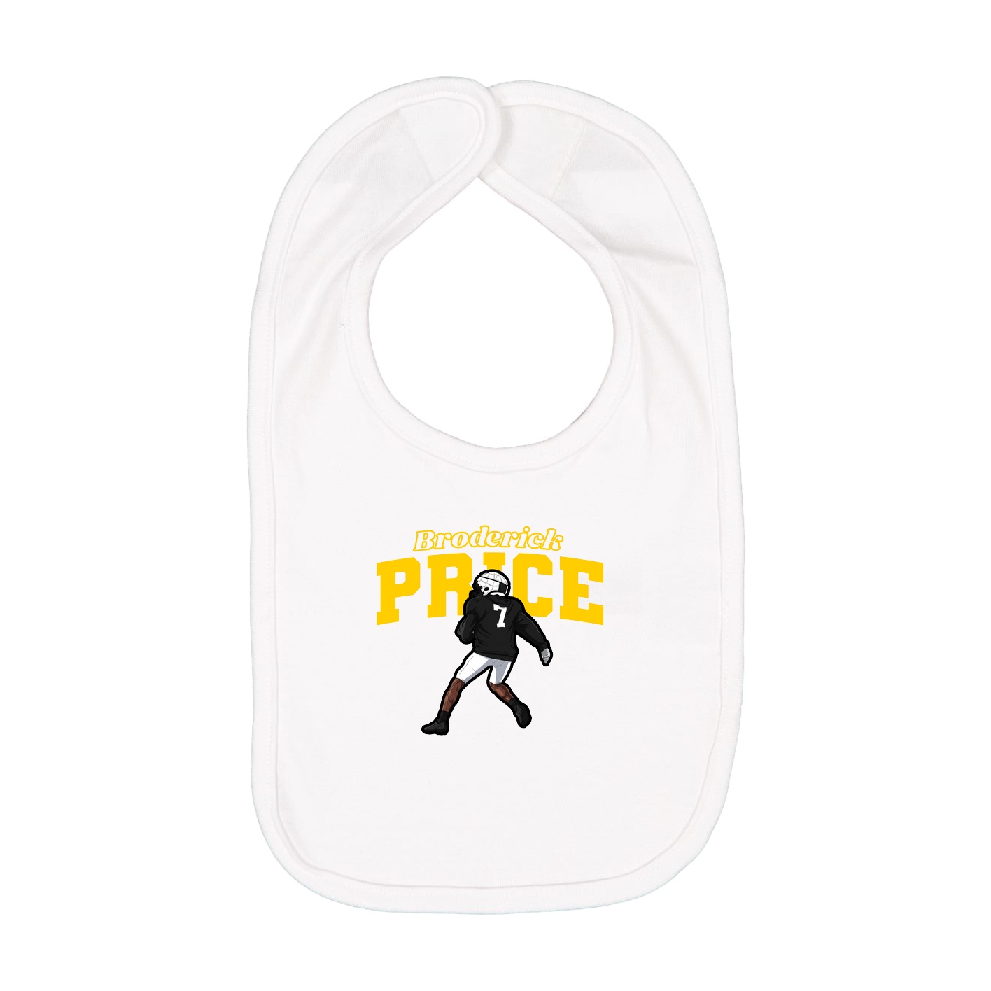 Infant Bib — Name Arch in White