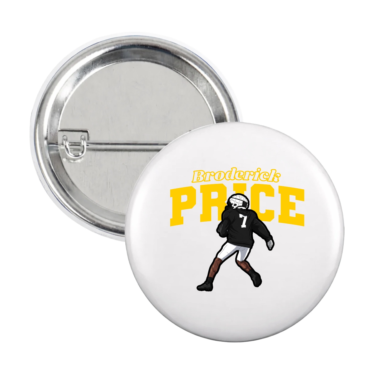Game Day Button — Name Arch in White