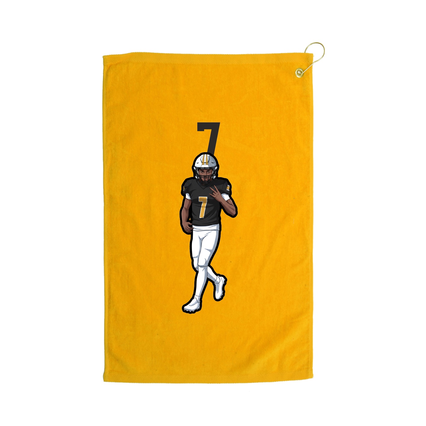 Golf Towel — Number Top in Gold
