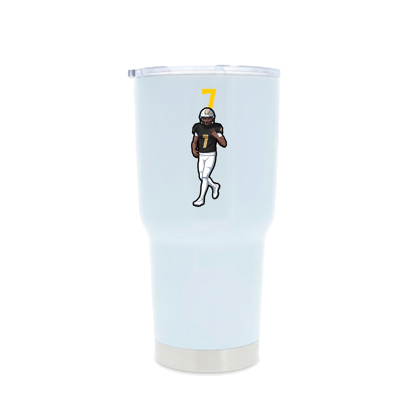 30oz Stainless Steel Tumbler — Number Top in White