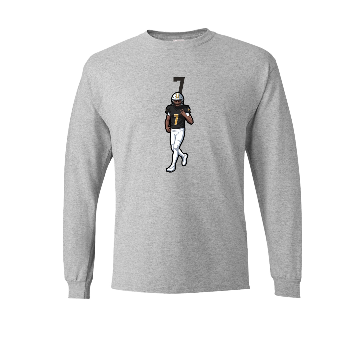 Long Sleeve Tee — Number Top in Grey
