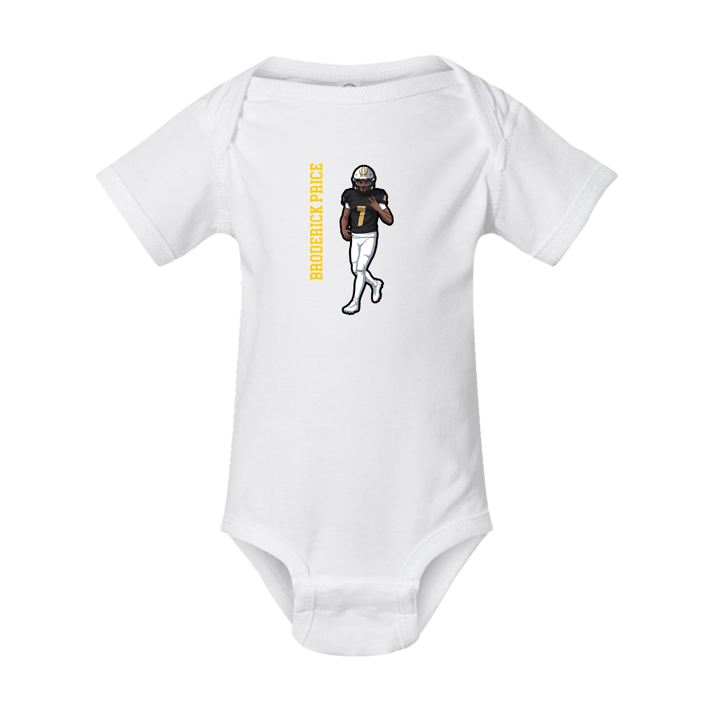 Baby Onesie — Name Vertical in White