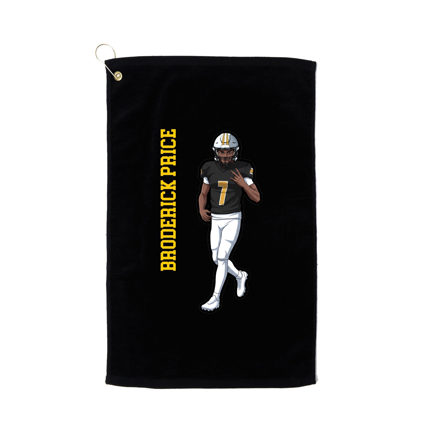 Golf Towel — Name Vertical in Black