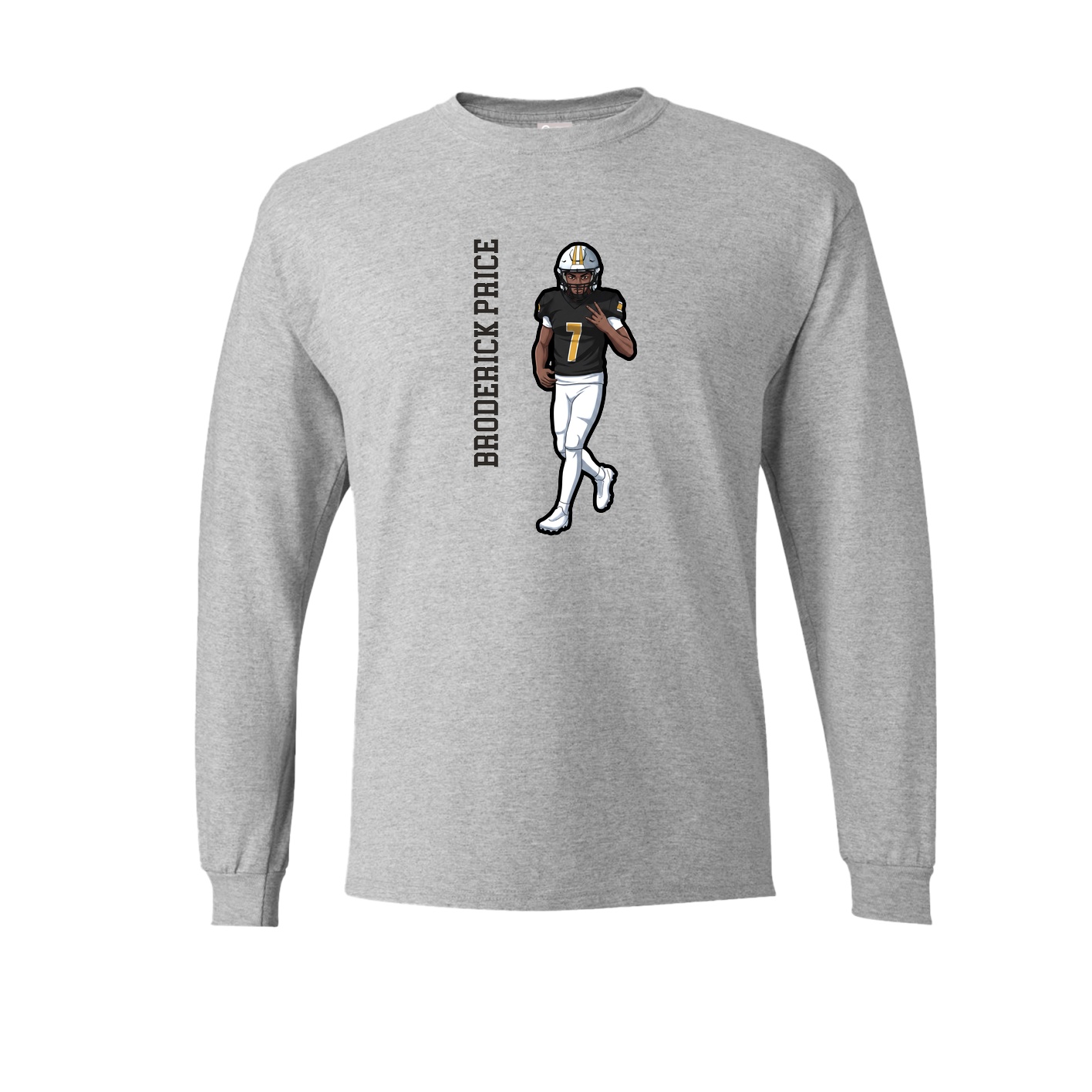 Long Sleeve Tee — Name Vertical in Grey