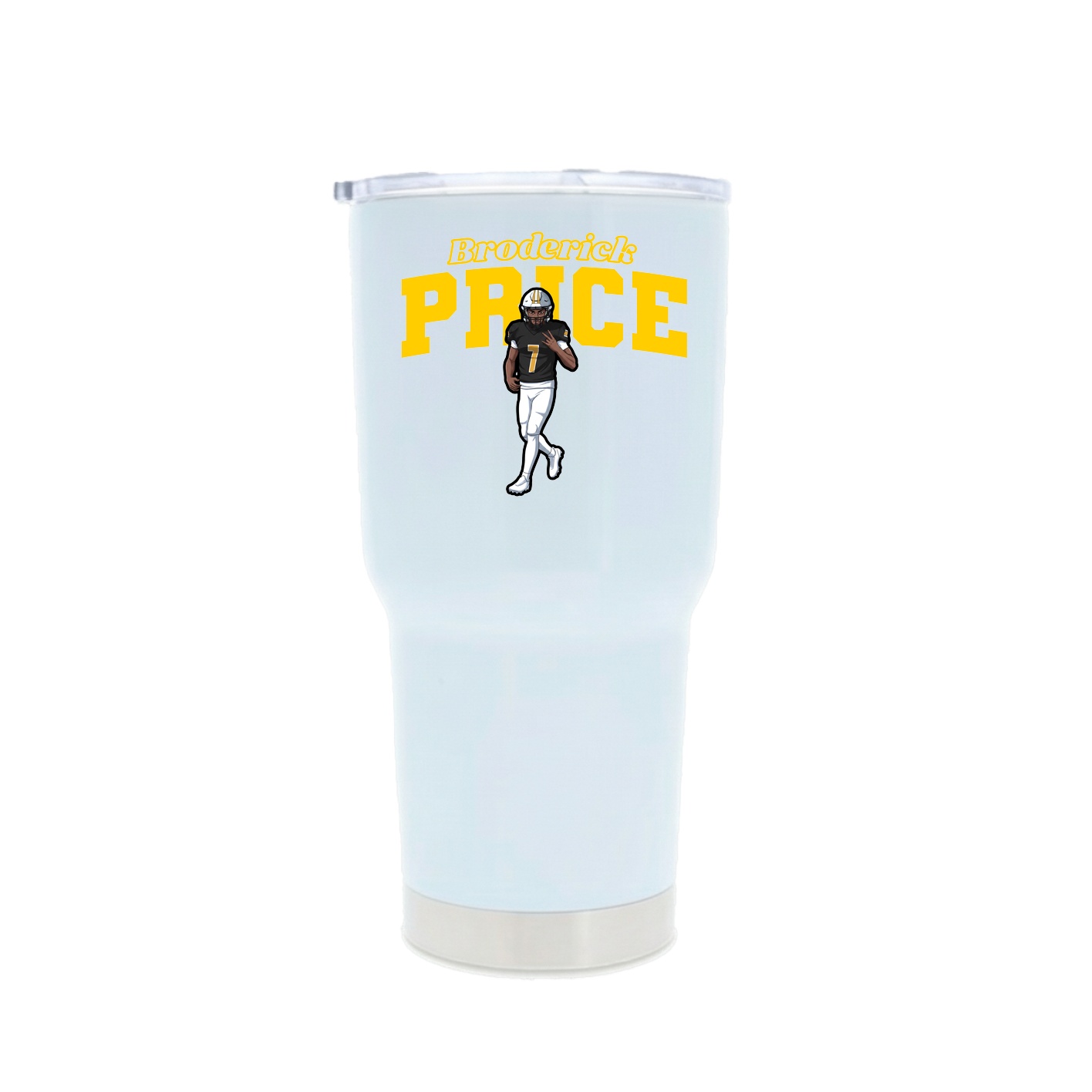 30oz Stainless Steel Tumbler — Name Arch in White