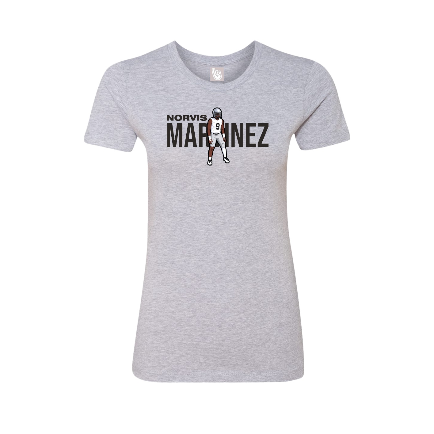 Fitted Women's Tee — Player Name in Grey