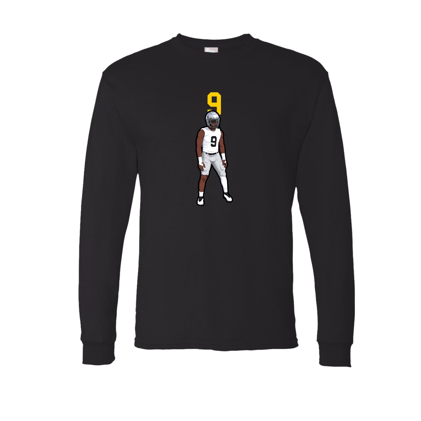 Long Sleeve Tee — Number Top in Black