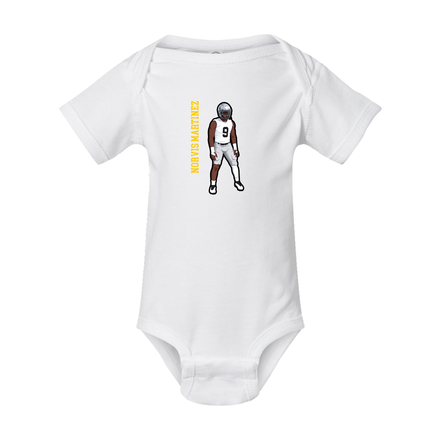 Baby Onesie — Name Vertical in White