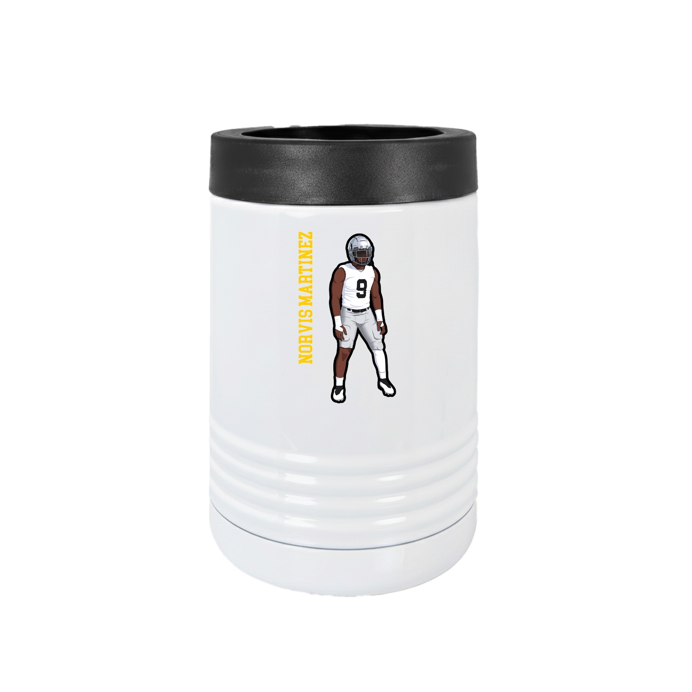 Beverage Holder — Name Vertical in White