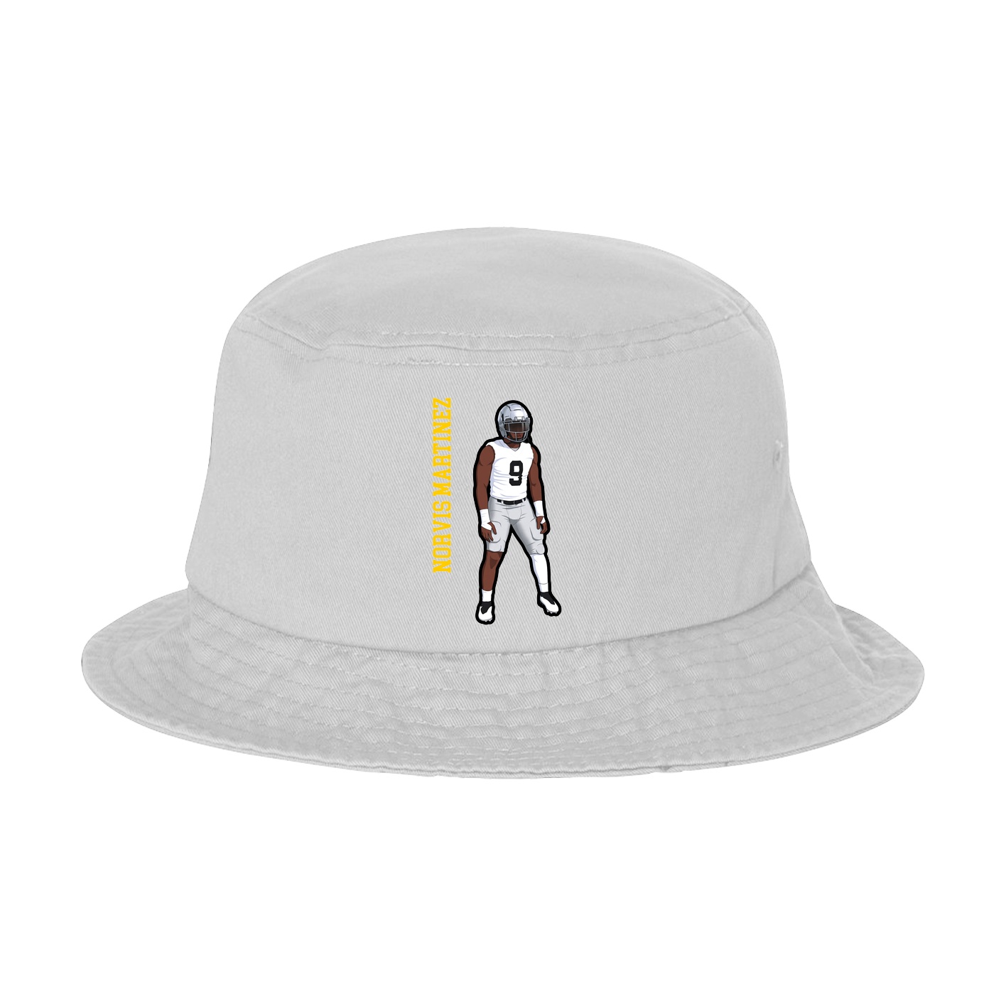 Bucket Cap — Name Vertical in White