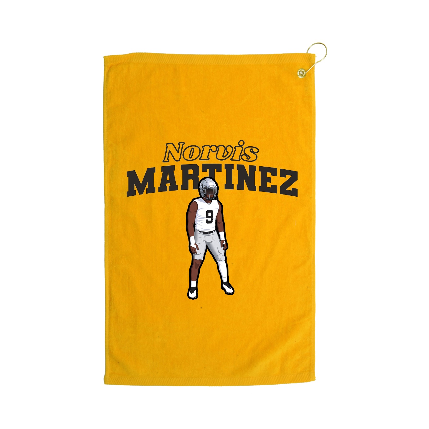 Golf Towel — Name Arch in Gold
