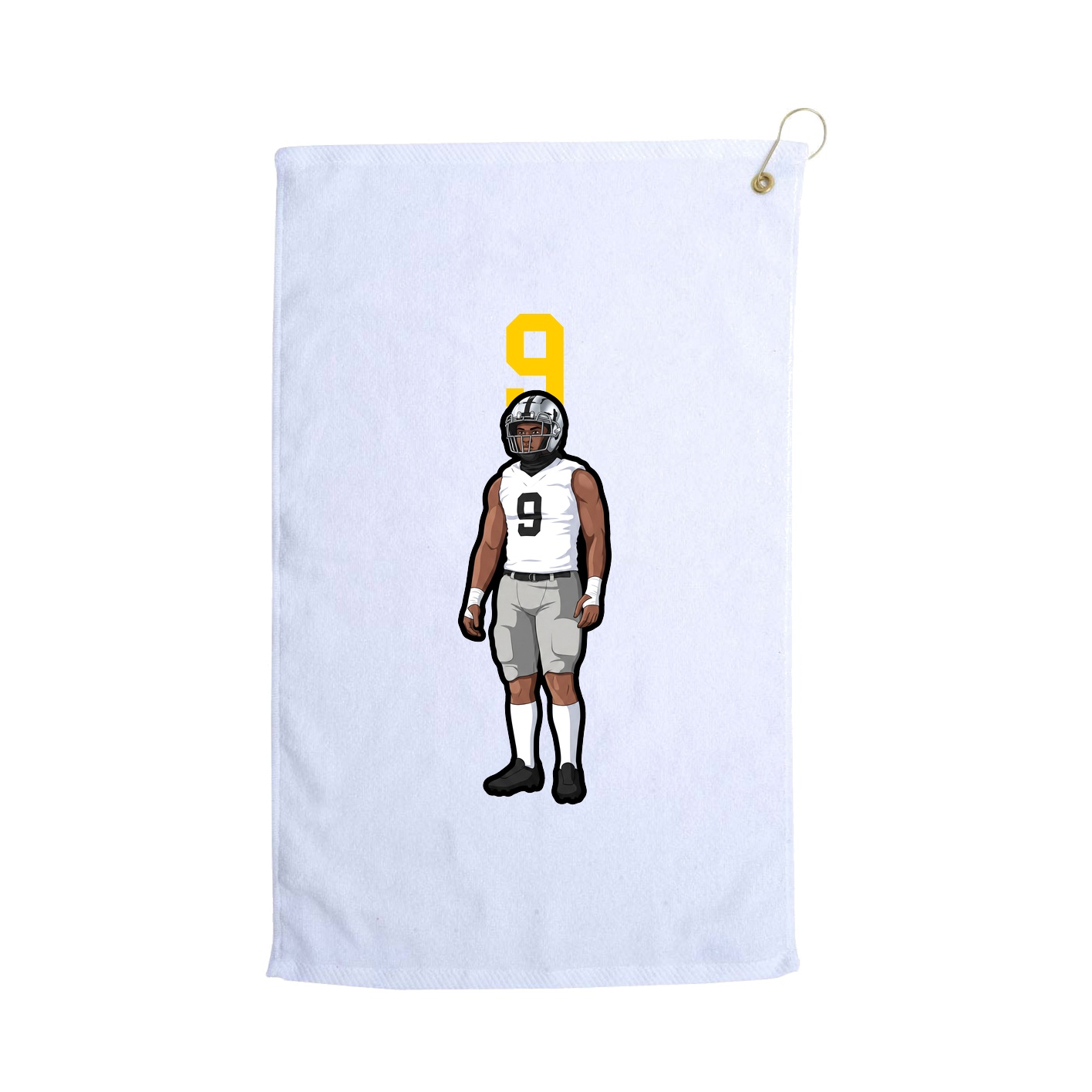 Golf Towel — Number Top in White