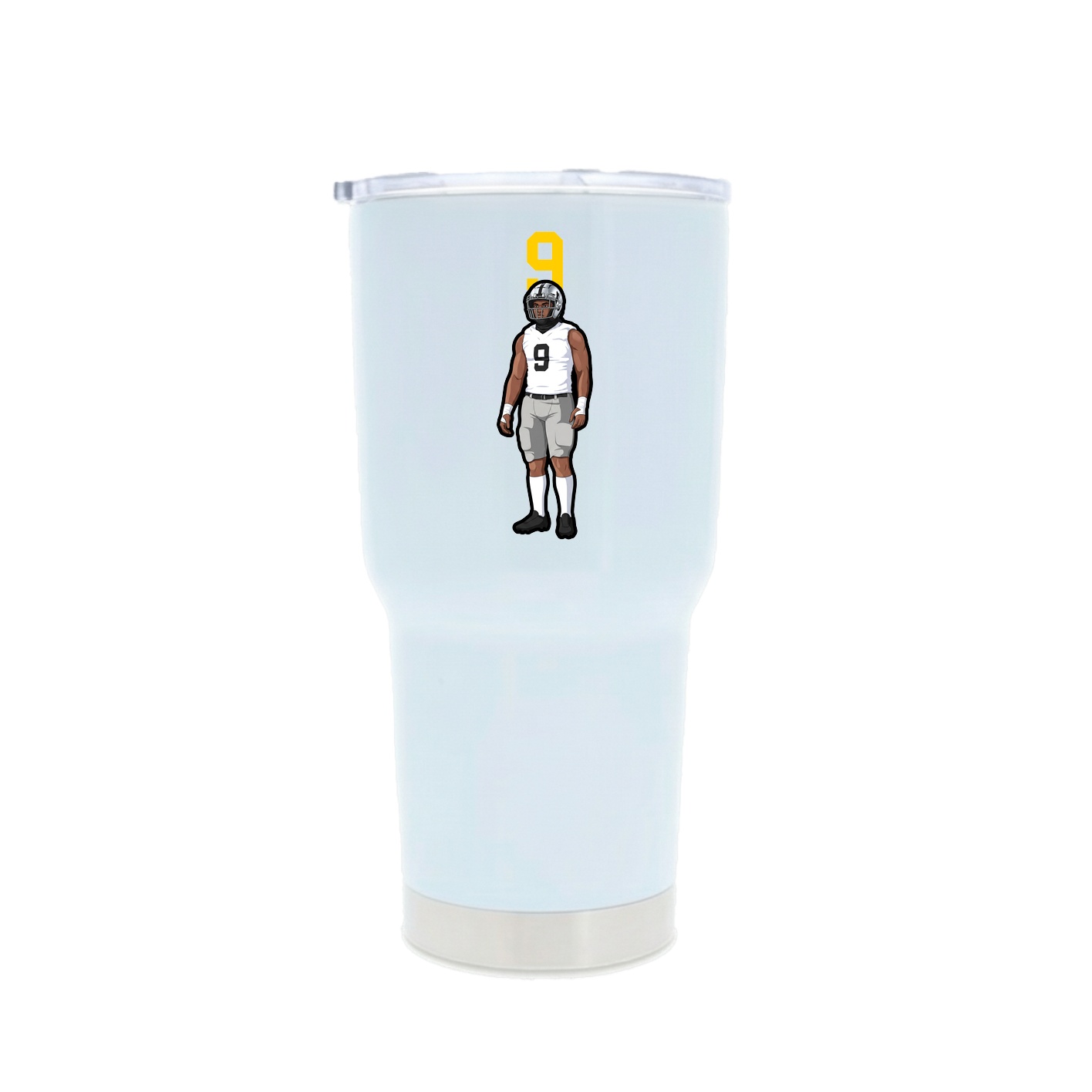30oz Stainless Steel Tumbler — Number Top in White
