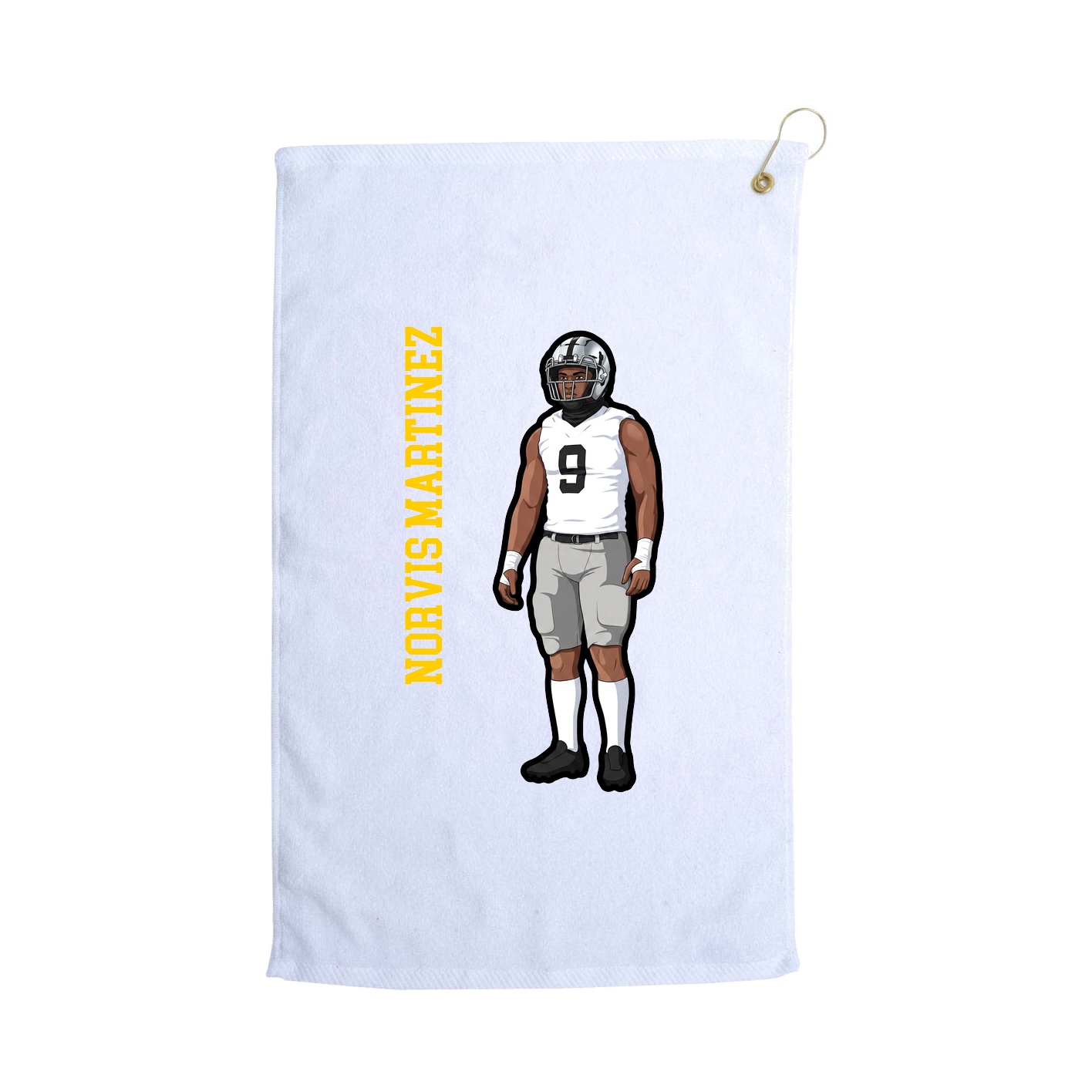 Golf Towel — Name Vertical in White
