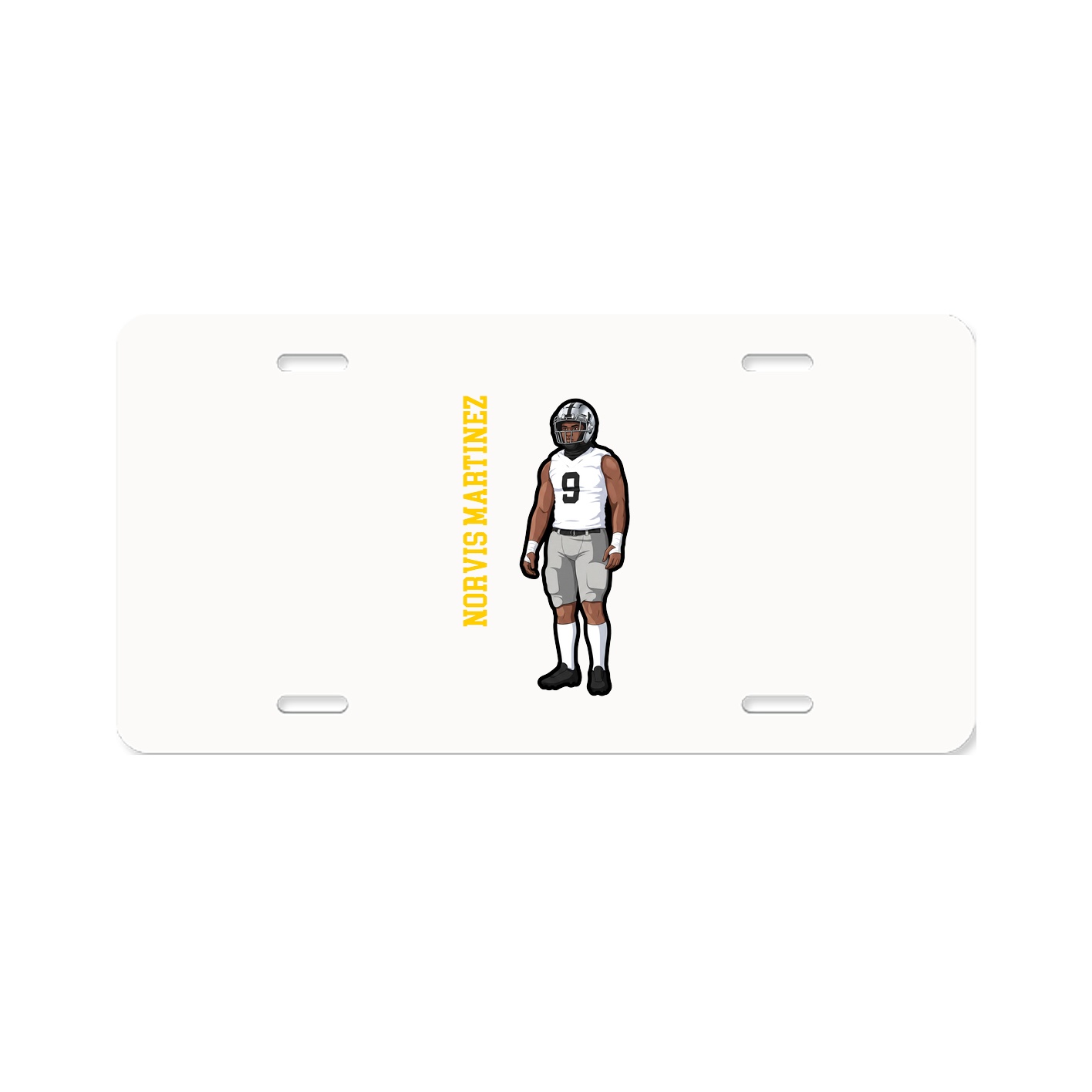 License Plate — Name Vertical in Classic