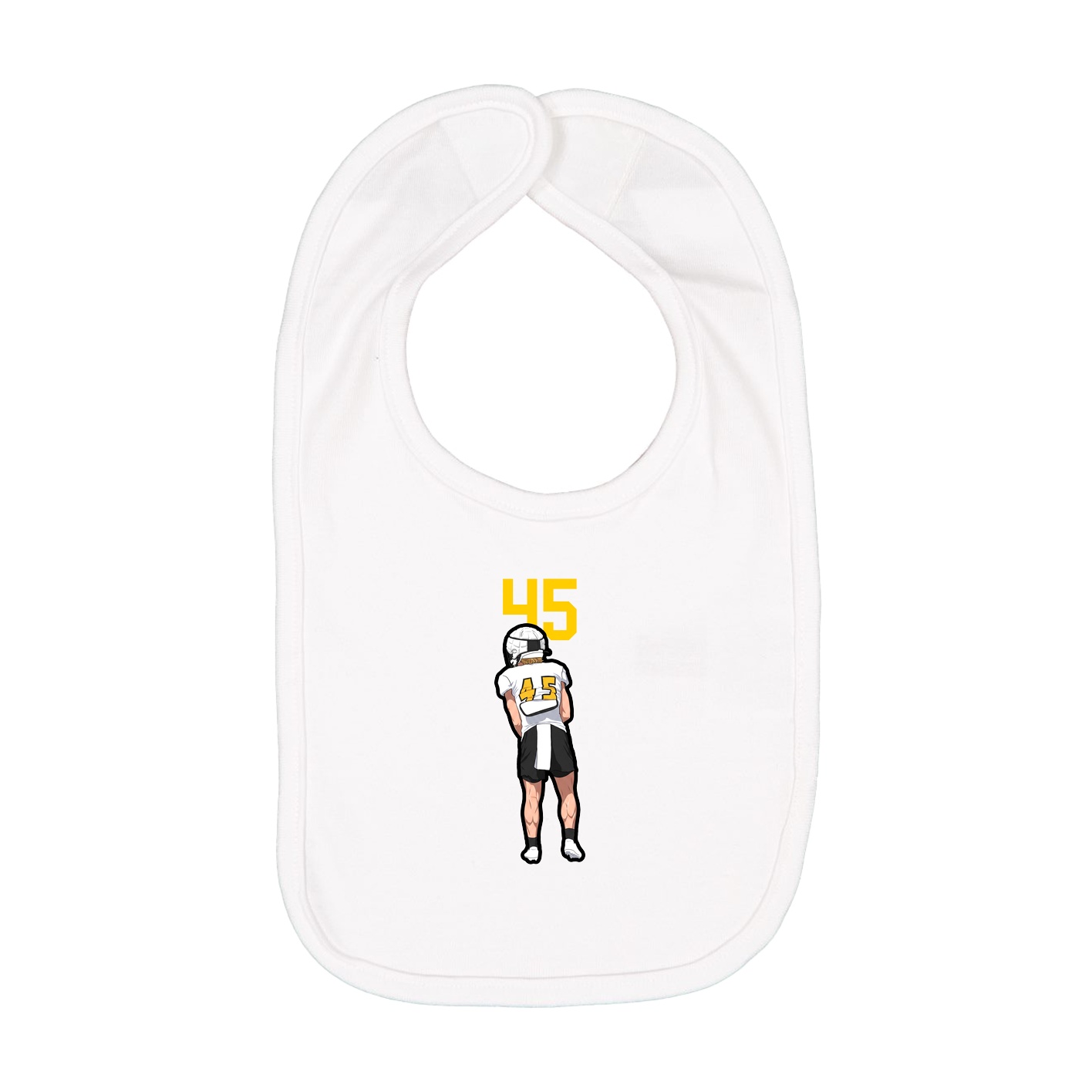 Infant Bib — Number Top in White