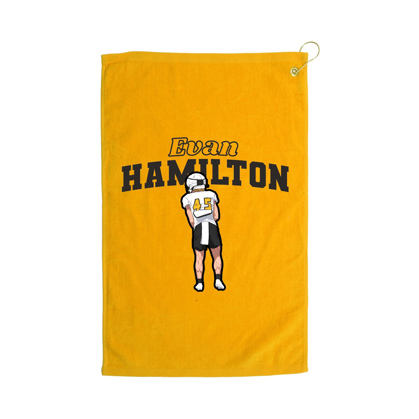 Golf Towel — Name Arch in Gold