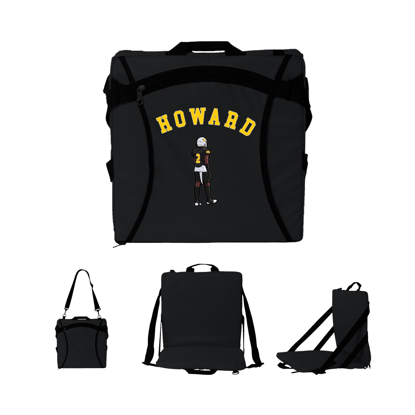 Folding Stadium Seat — Shirsey Arch in Black