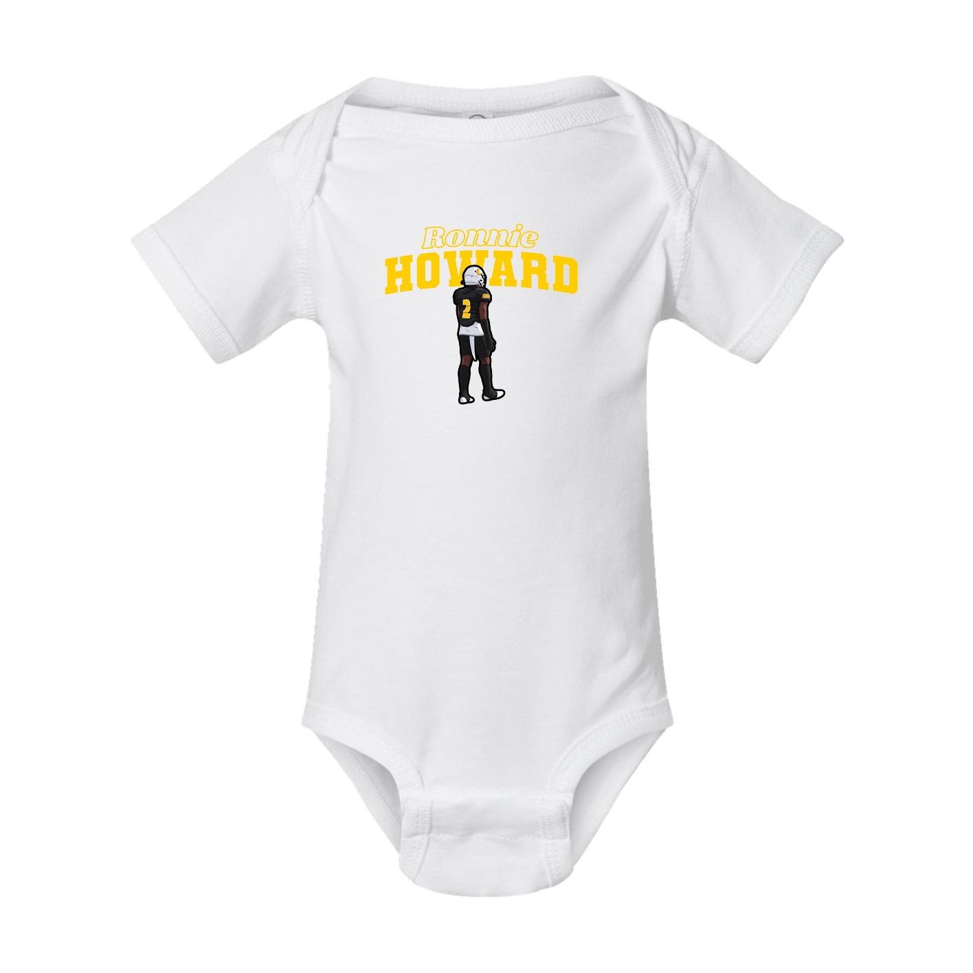 Baby Onesie — Name Arch in White