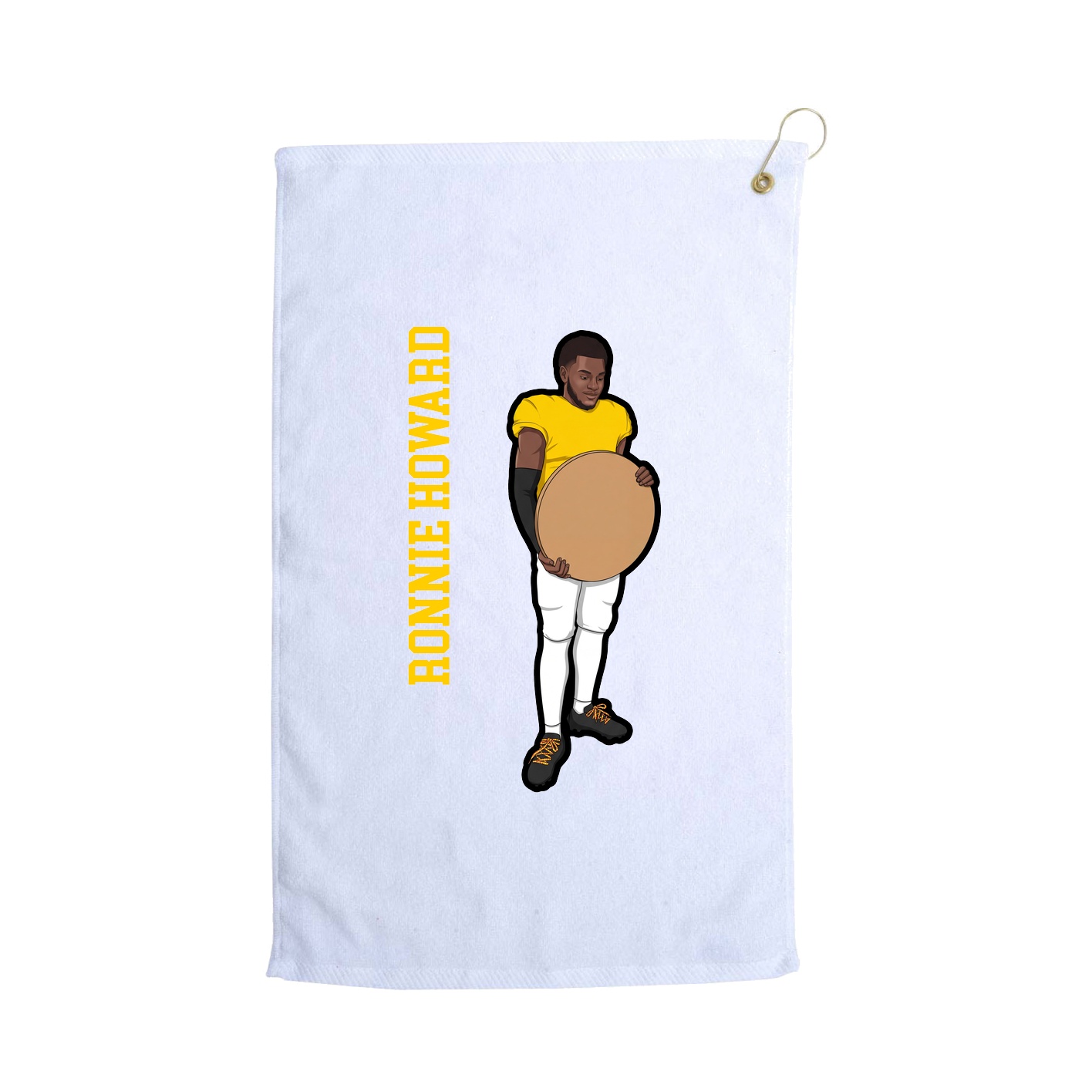 Golf Towel — Name Vertical in White
