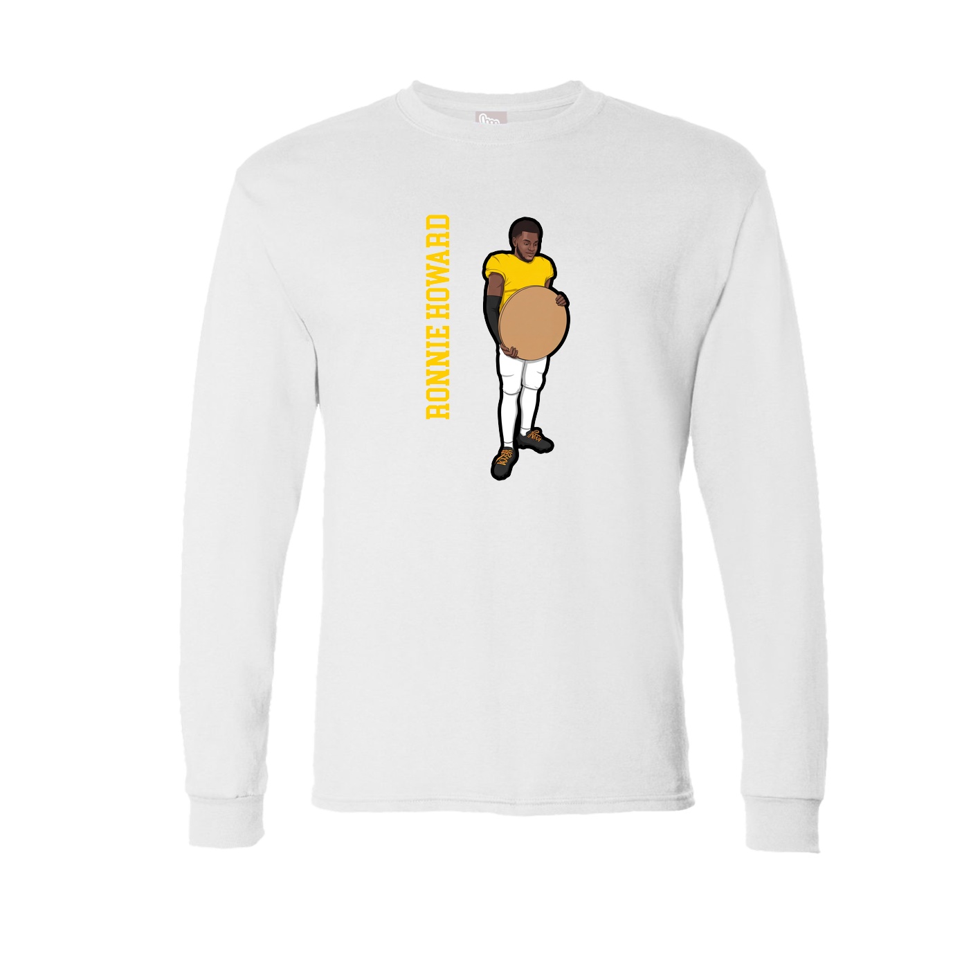 Long Sleeve Tee — Name Vertical in White