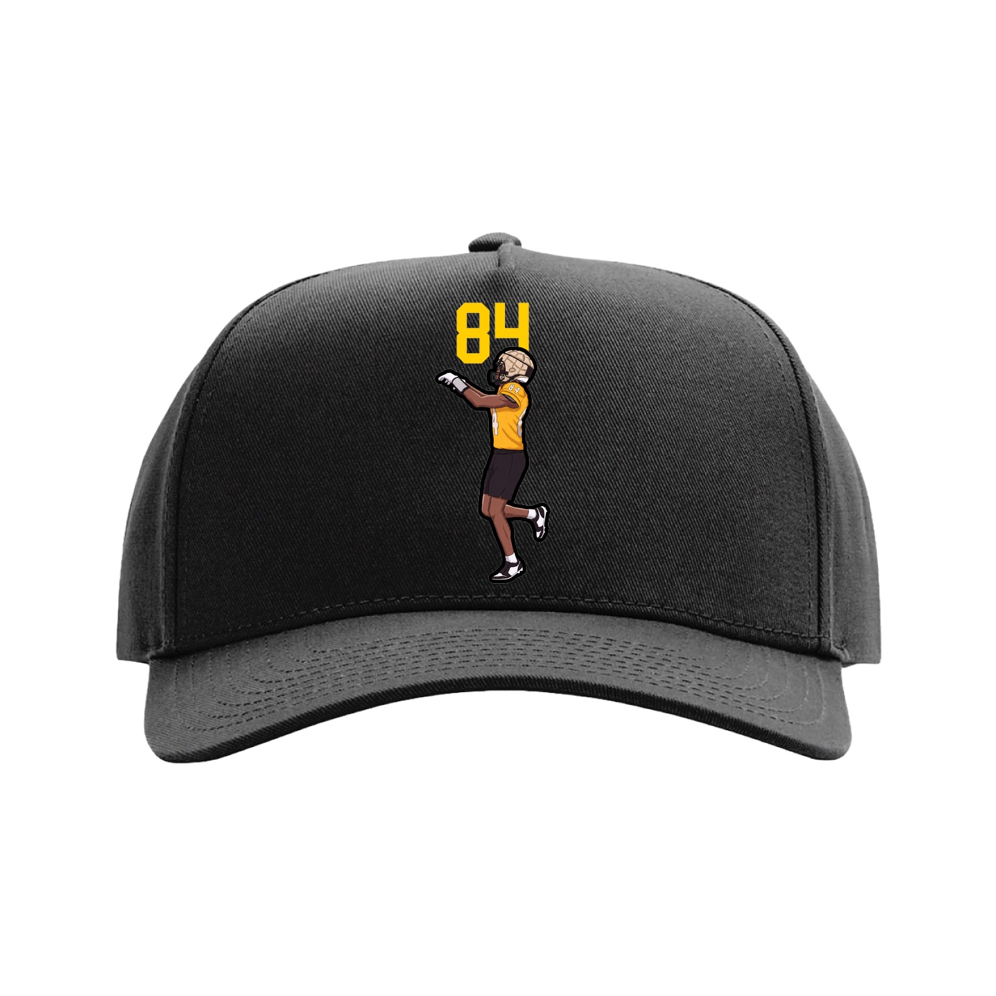 Full Fabric Five-Panel Champ Cap — Number Top in Black