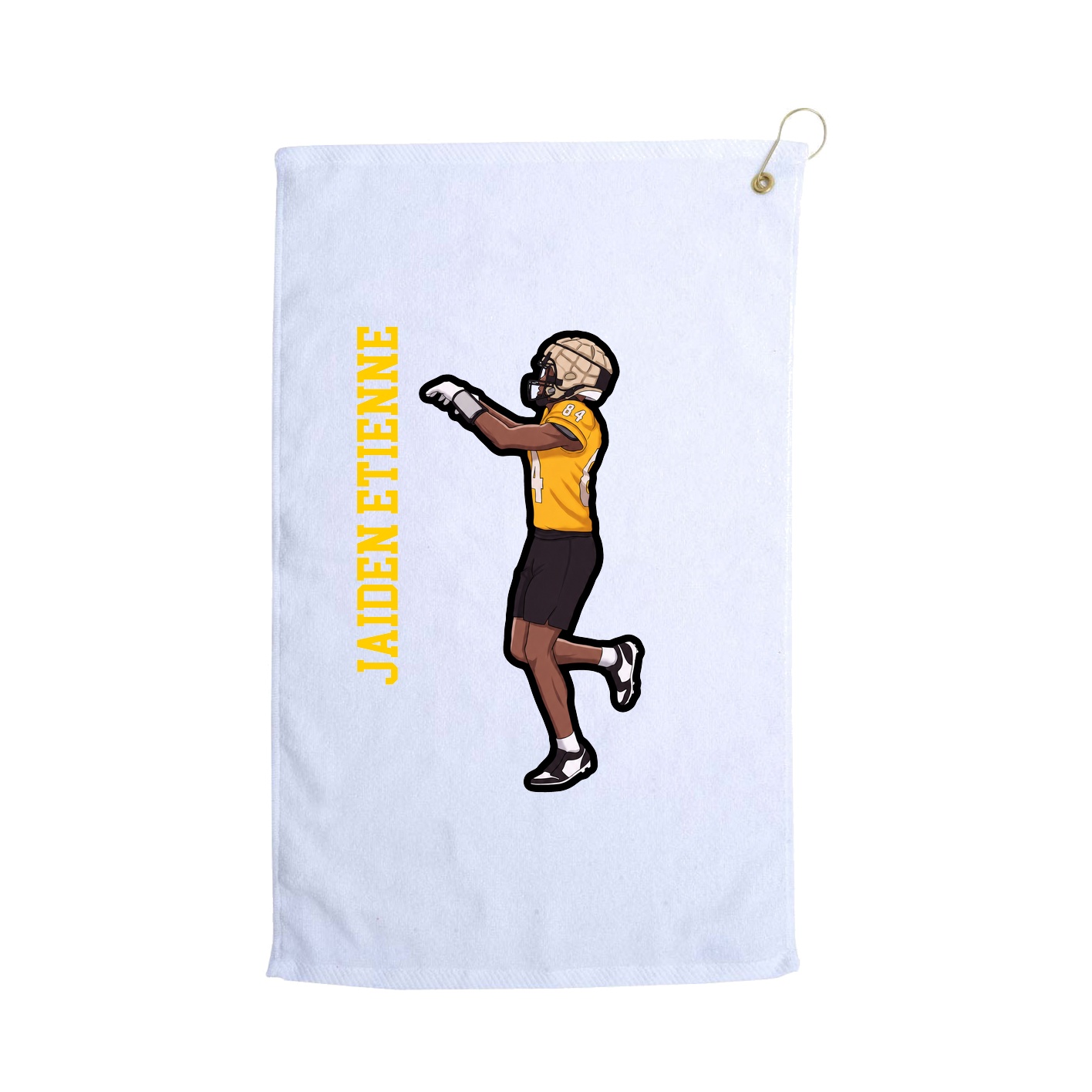 Golf Towel — Name Vertical in White