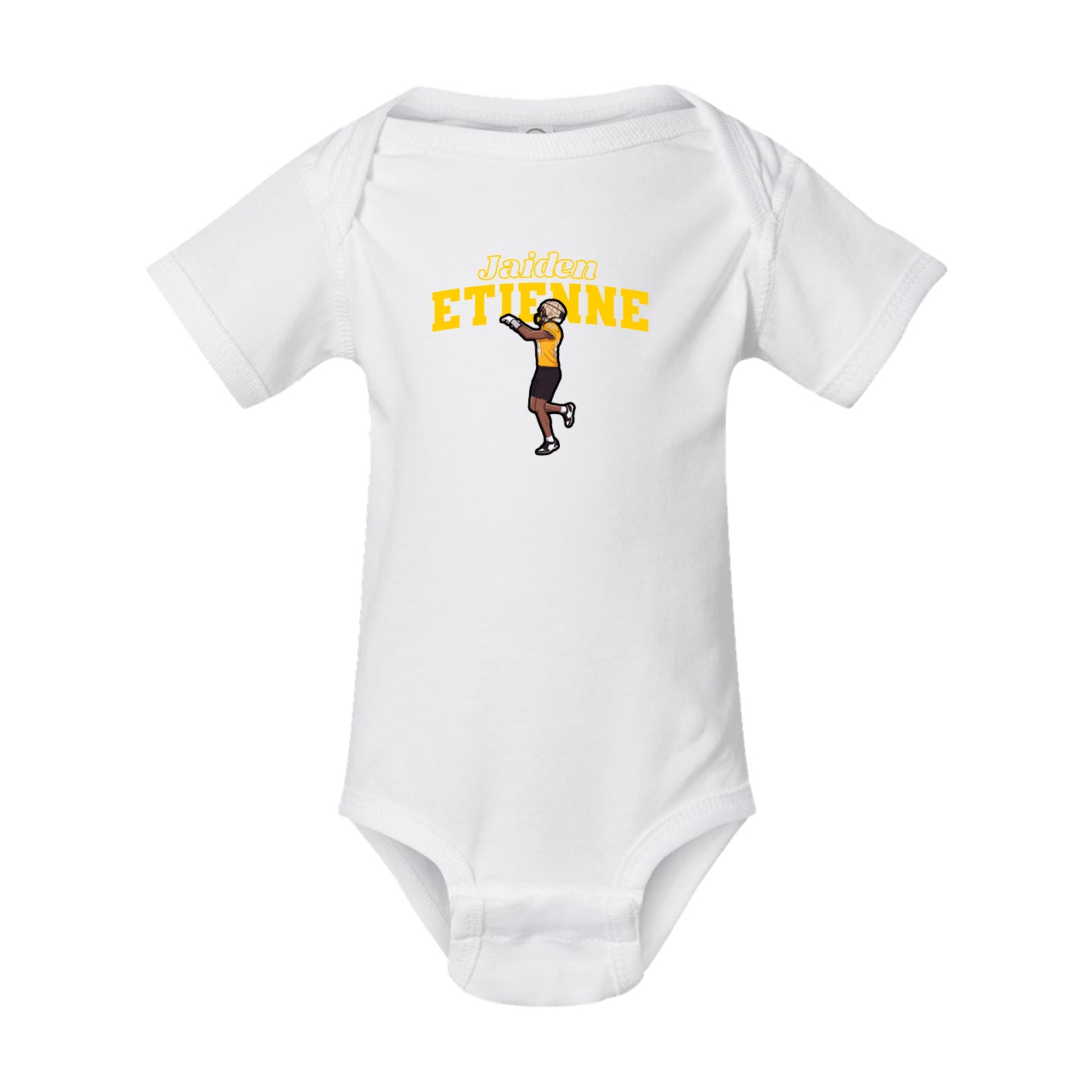 Baby Onesie — Name Arch in White