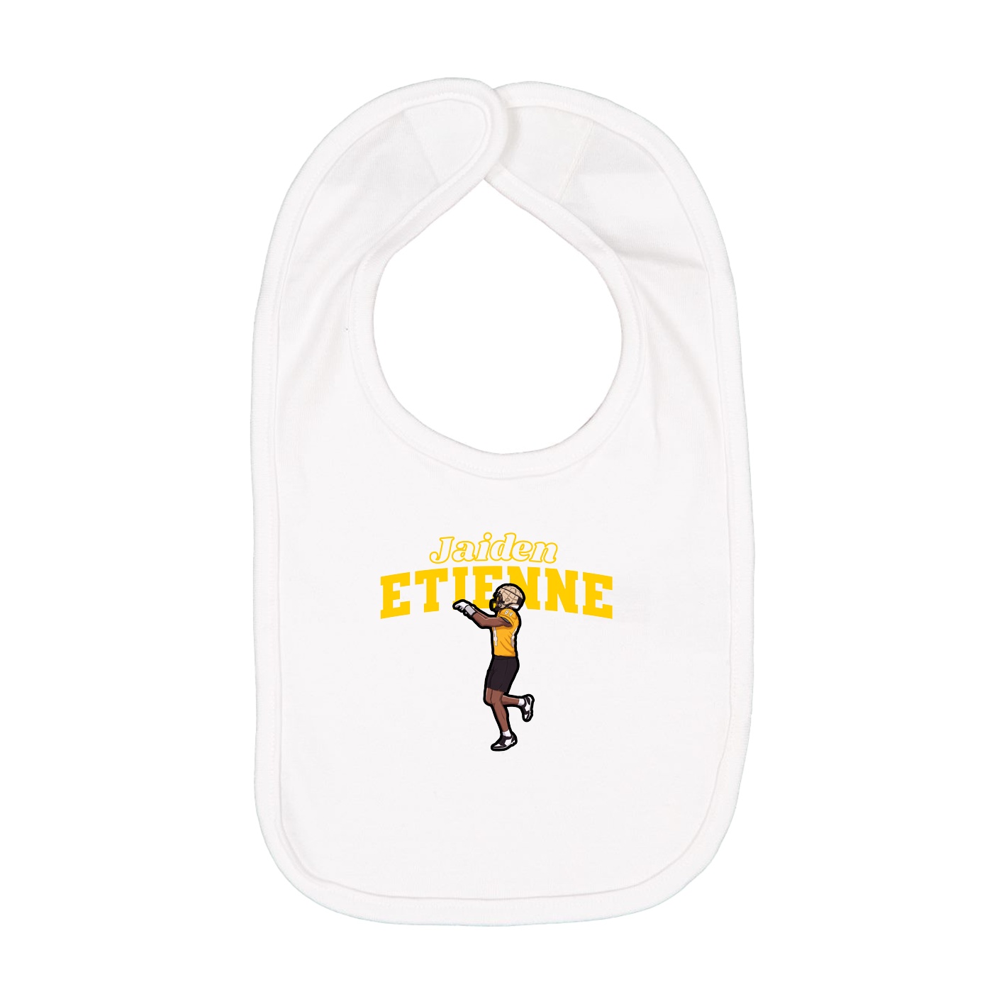 Infant Bib — Name Arch in White