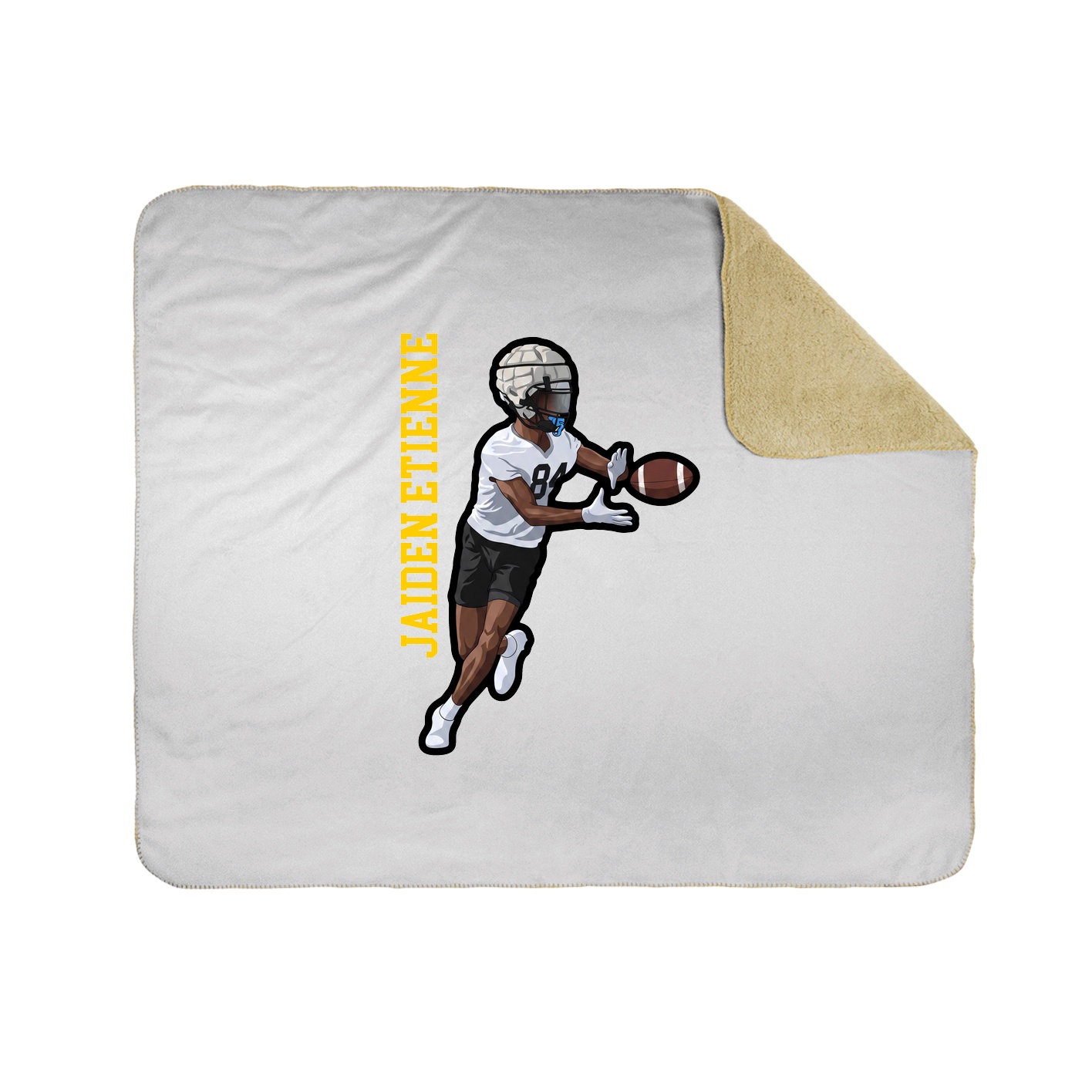 Throw Blanket — Name Vertical in White