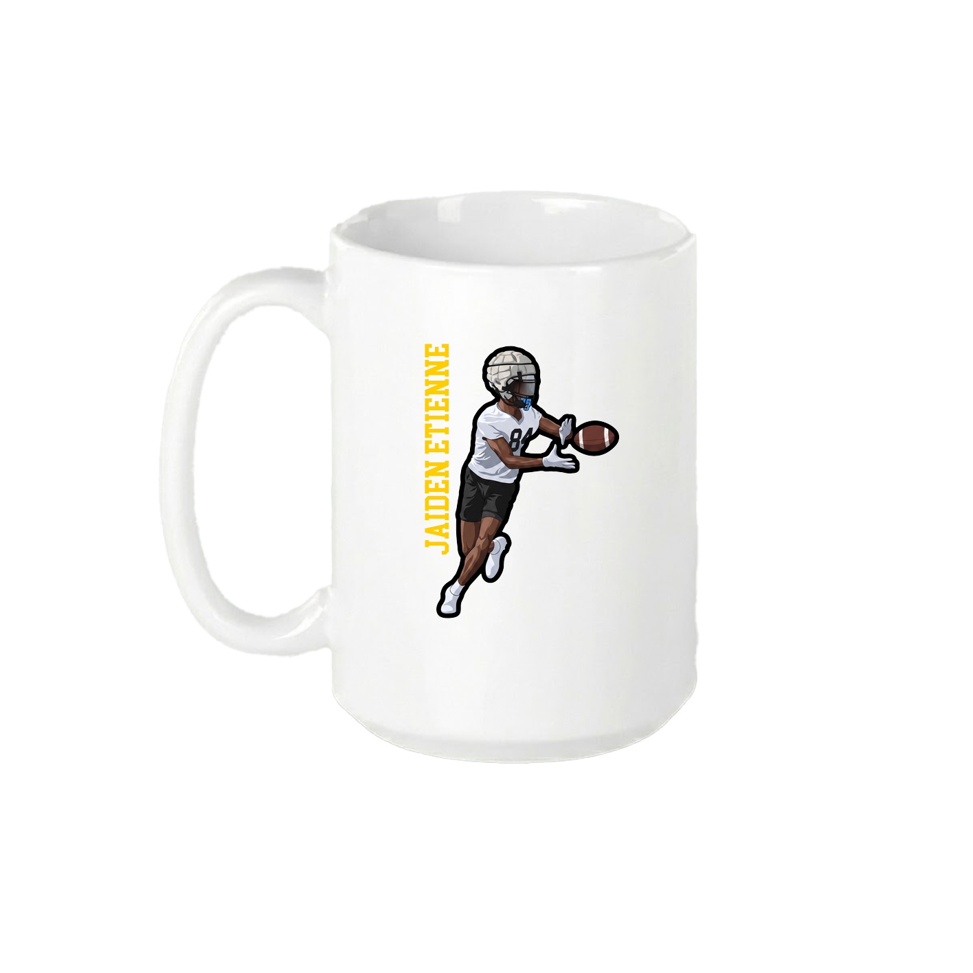 15oz Coffee Mug — Name Vertical in White