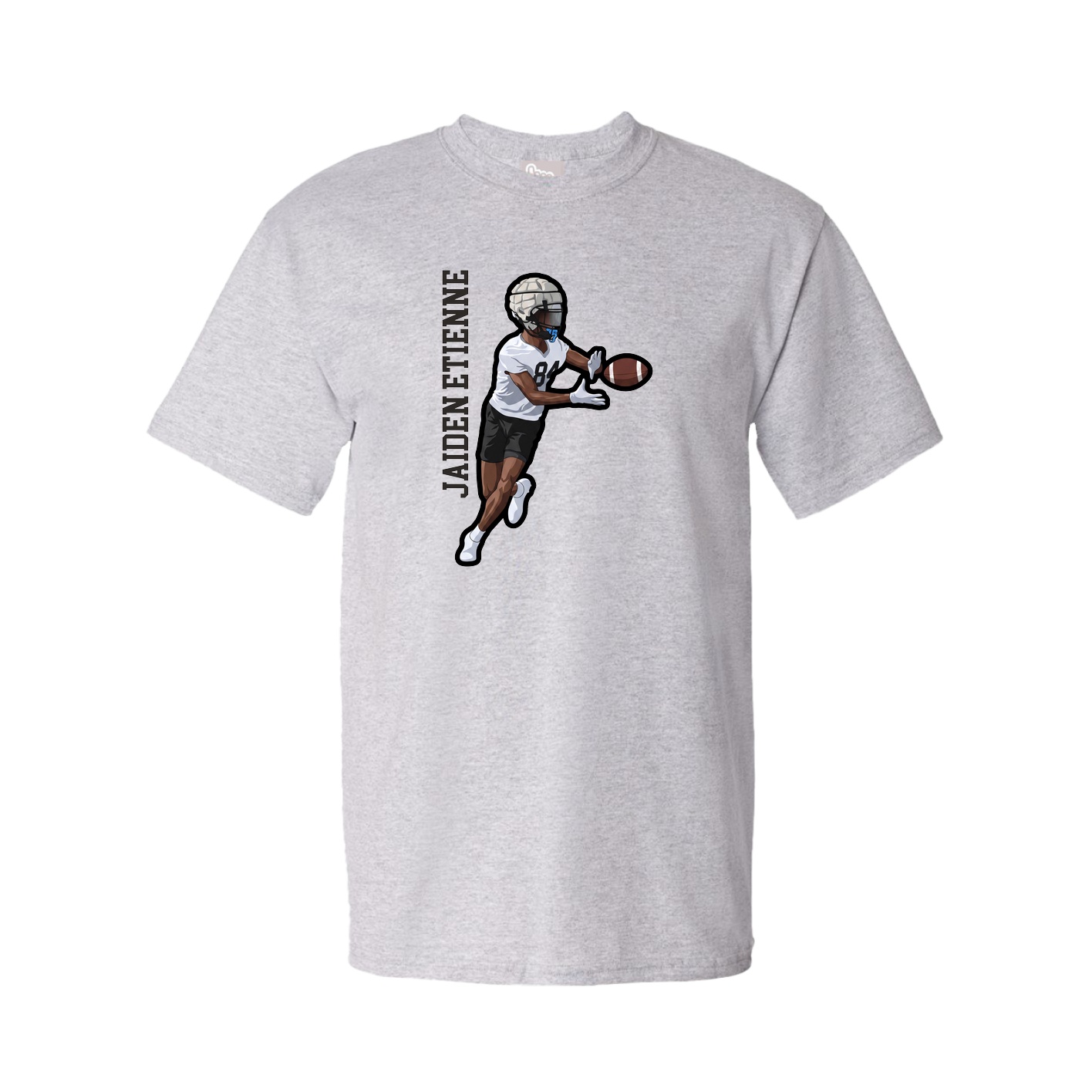 Tee — Name Vertical in Grey