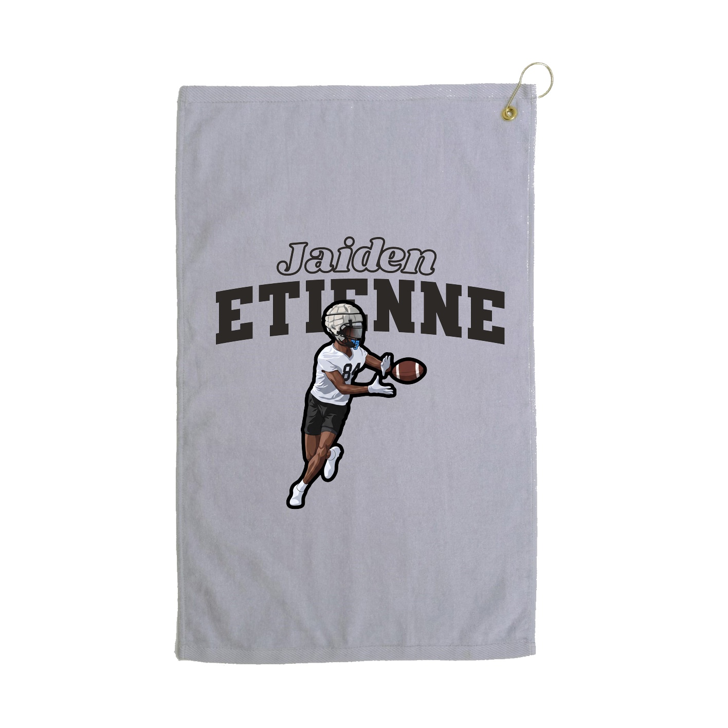 Golf Towel — Name Arch in Grey