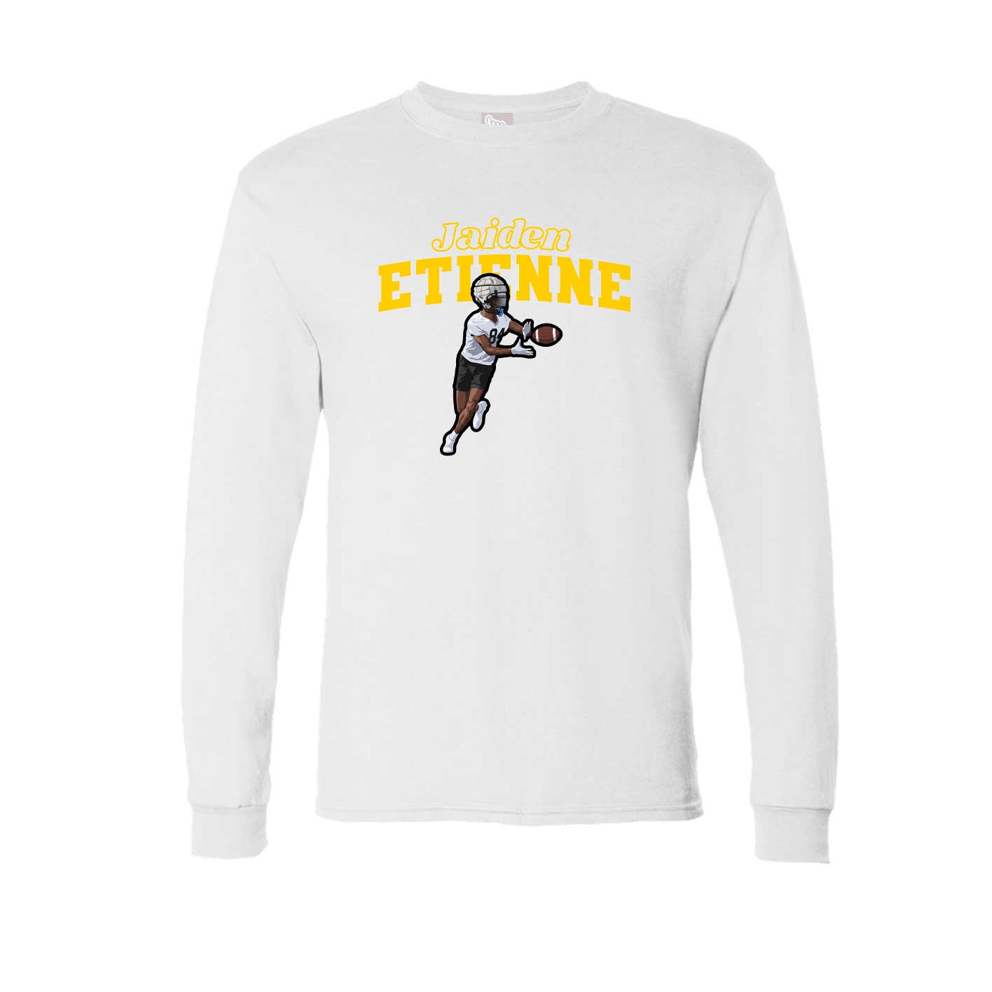 Long Sleeve Tee — Name Arch in White