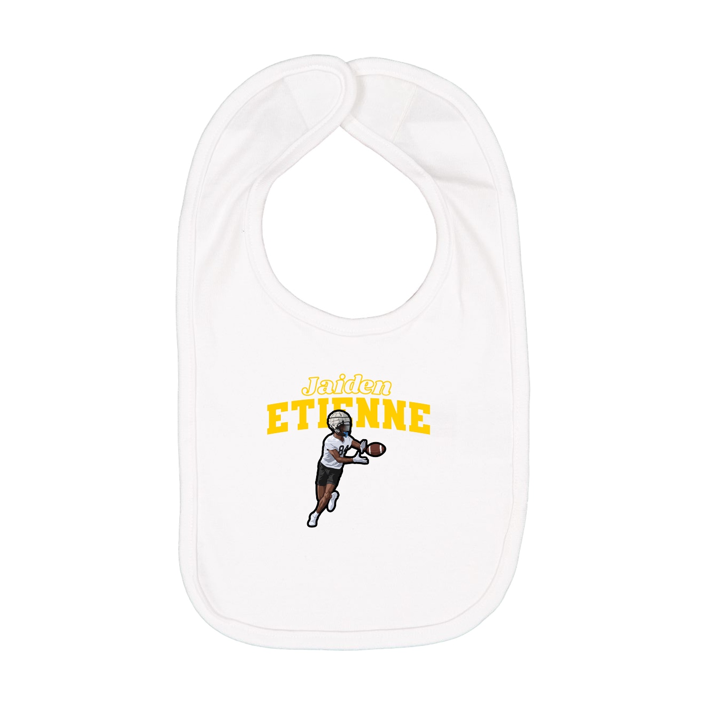 Infant Bib — Name Arch in White