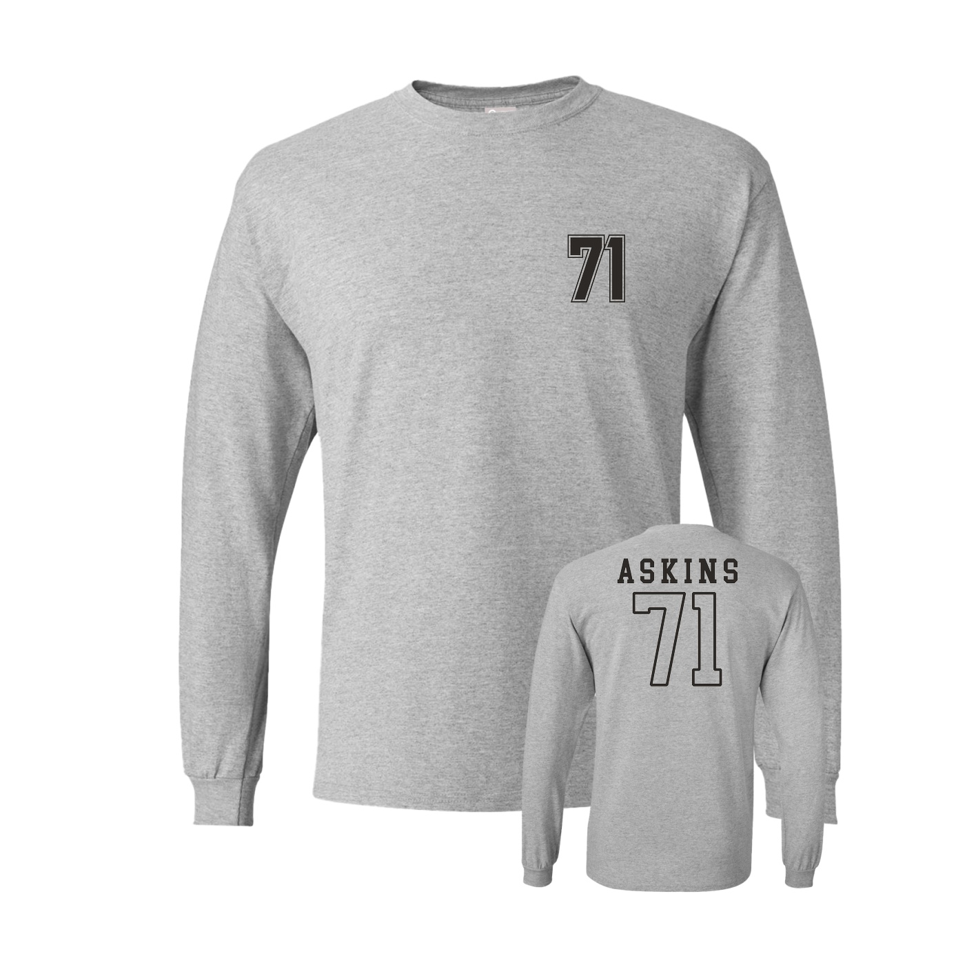 Long Sleeve Tee — Chest Back in Grey