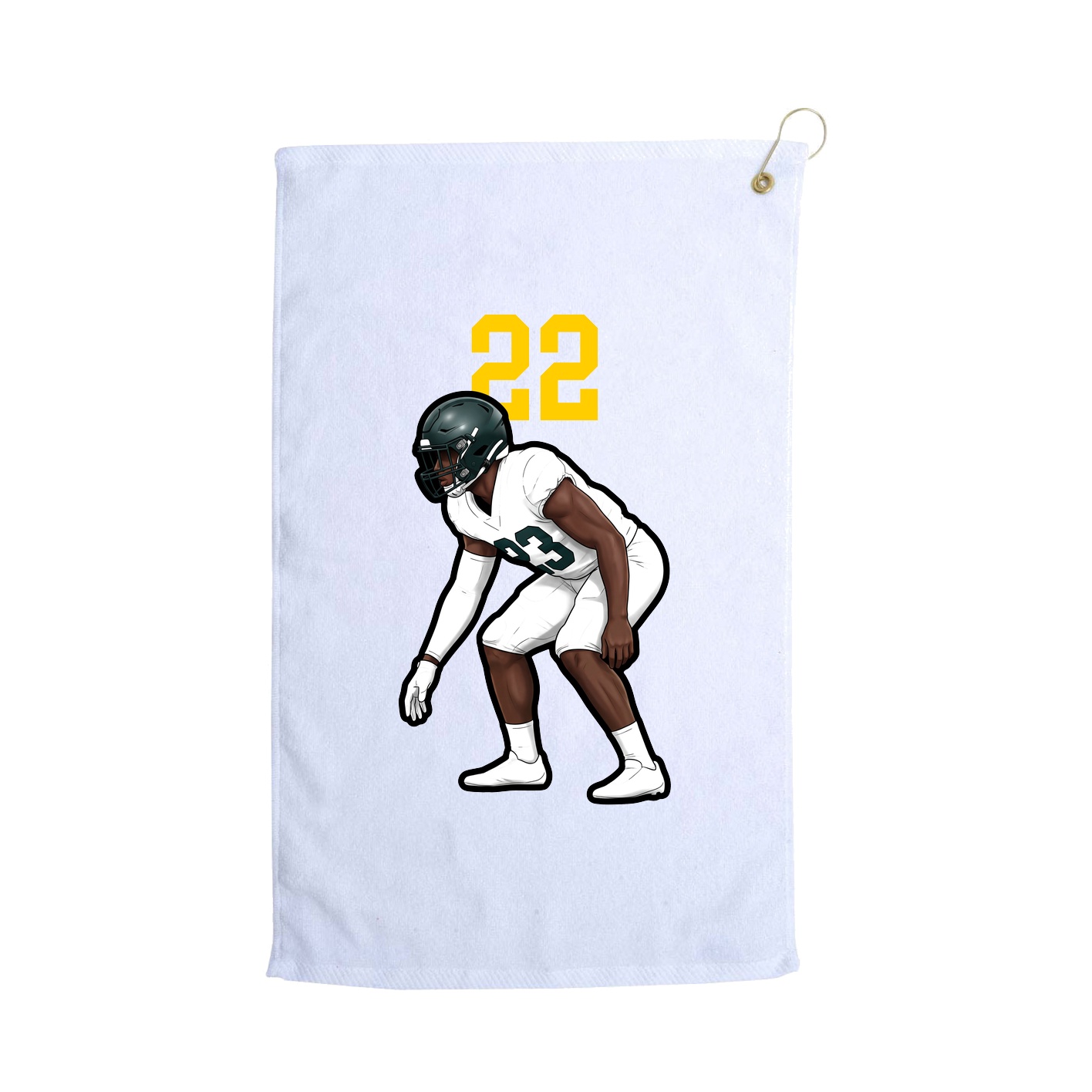 Golf Towel — Number Top in White
