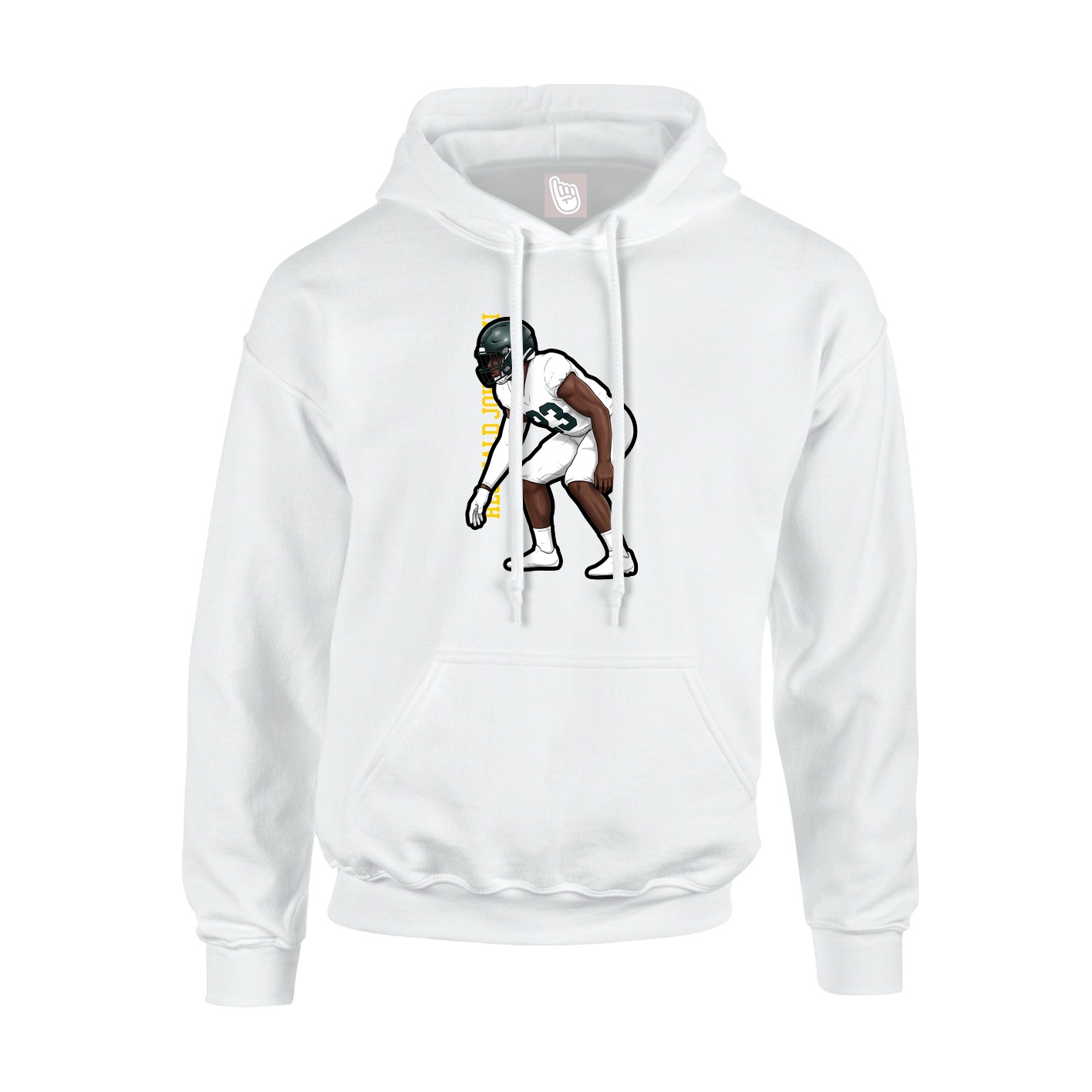 Youth Hoodie — Name Vertical in White