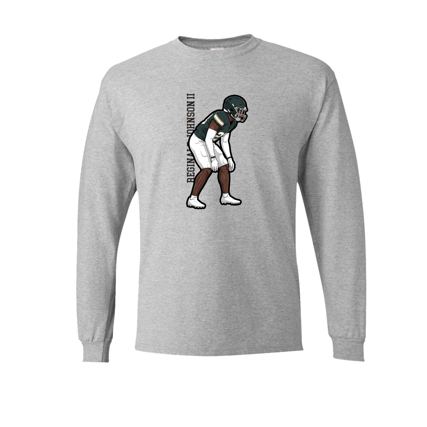 Long Sleeve Tee — Name Vertical in Grey