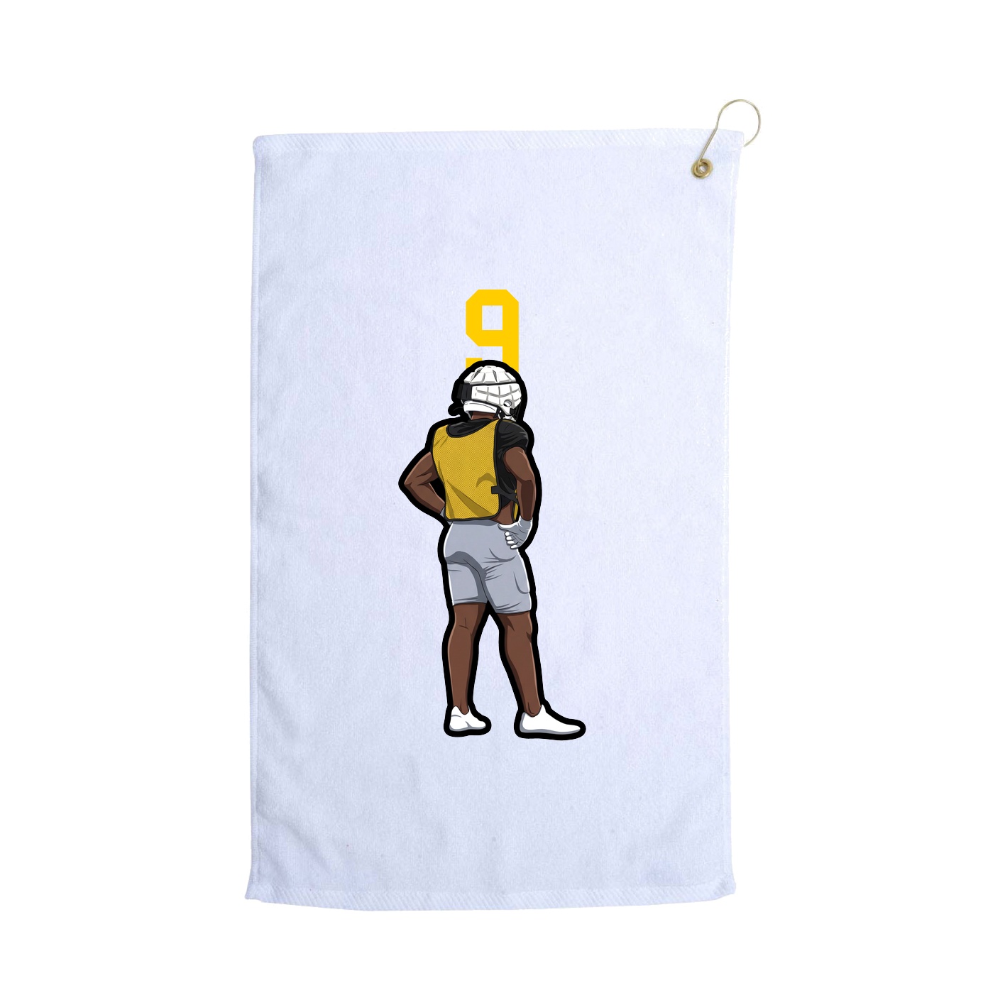 Golf Towel — Number Top in White