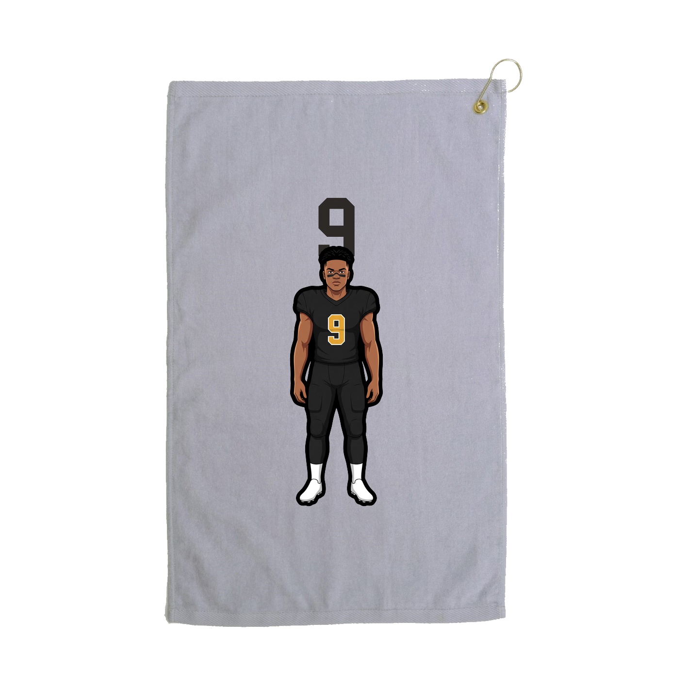 Golf Towel — Number Top in Grey