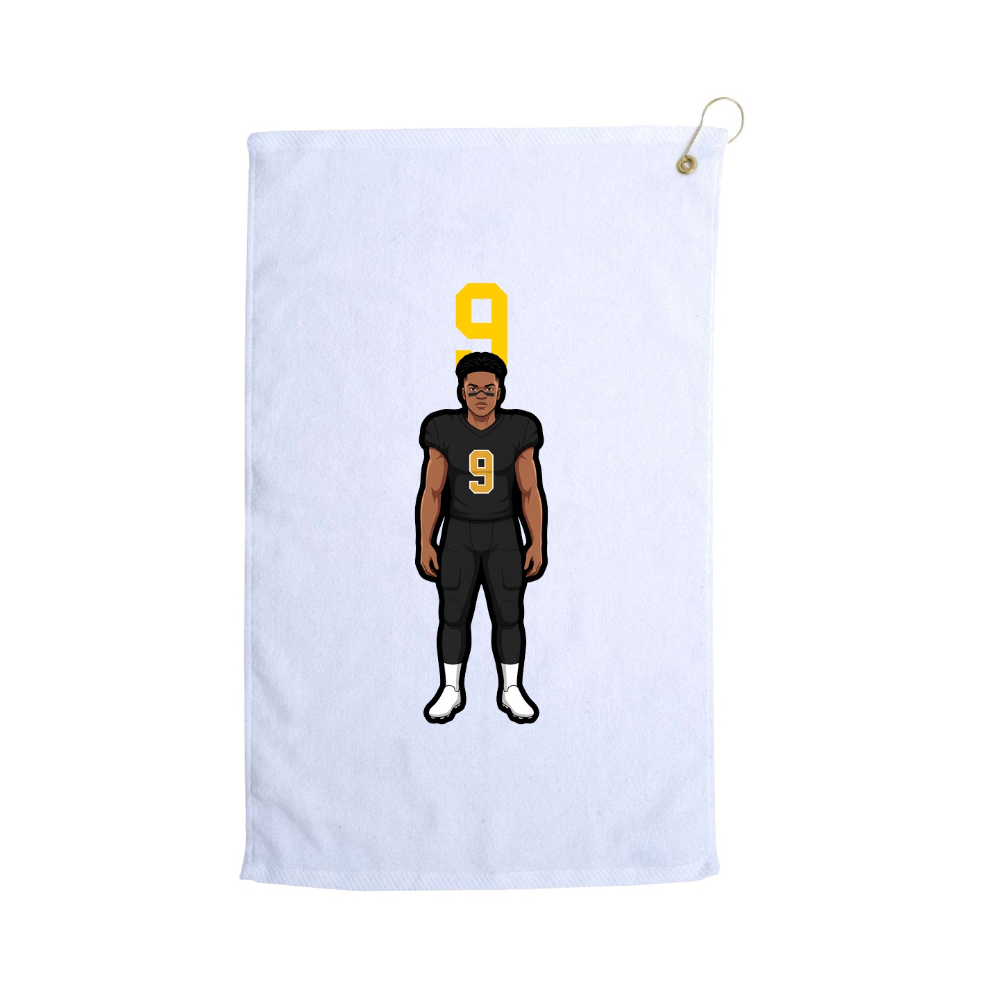 Golf Towel — Number Top in White