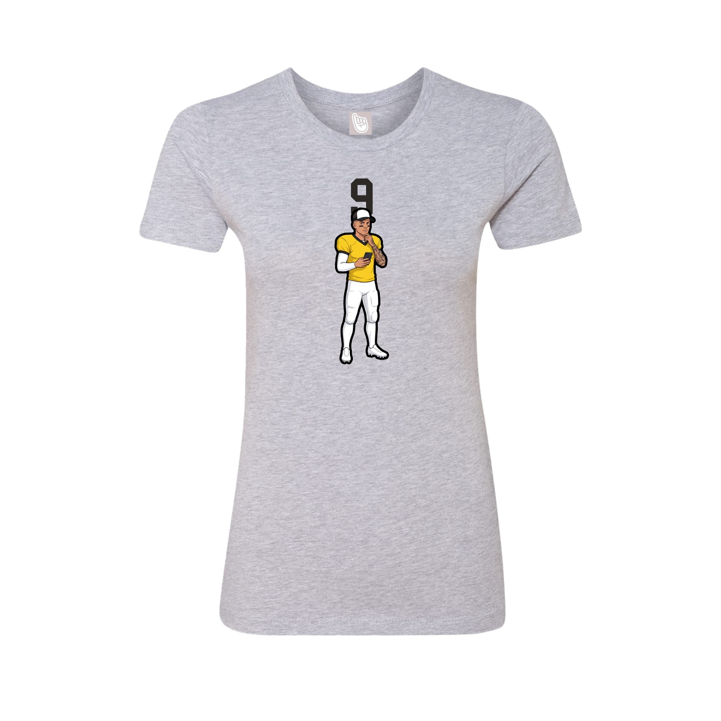 Womens Tee — Number Top in Grey
